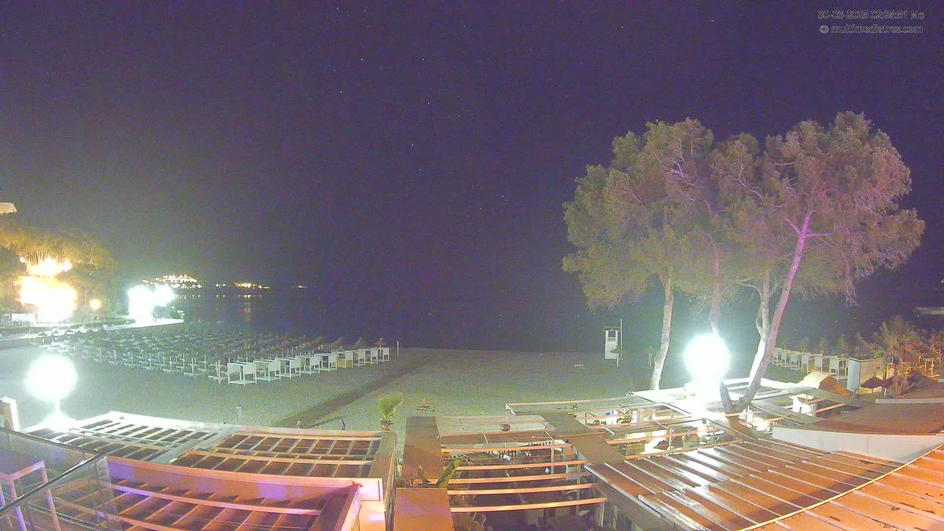 Paguera, Playa Tora Beach from Mar y Mar Restaurant Live Cam - Mallorca, Balearic Islands, Spain