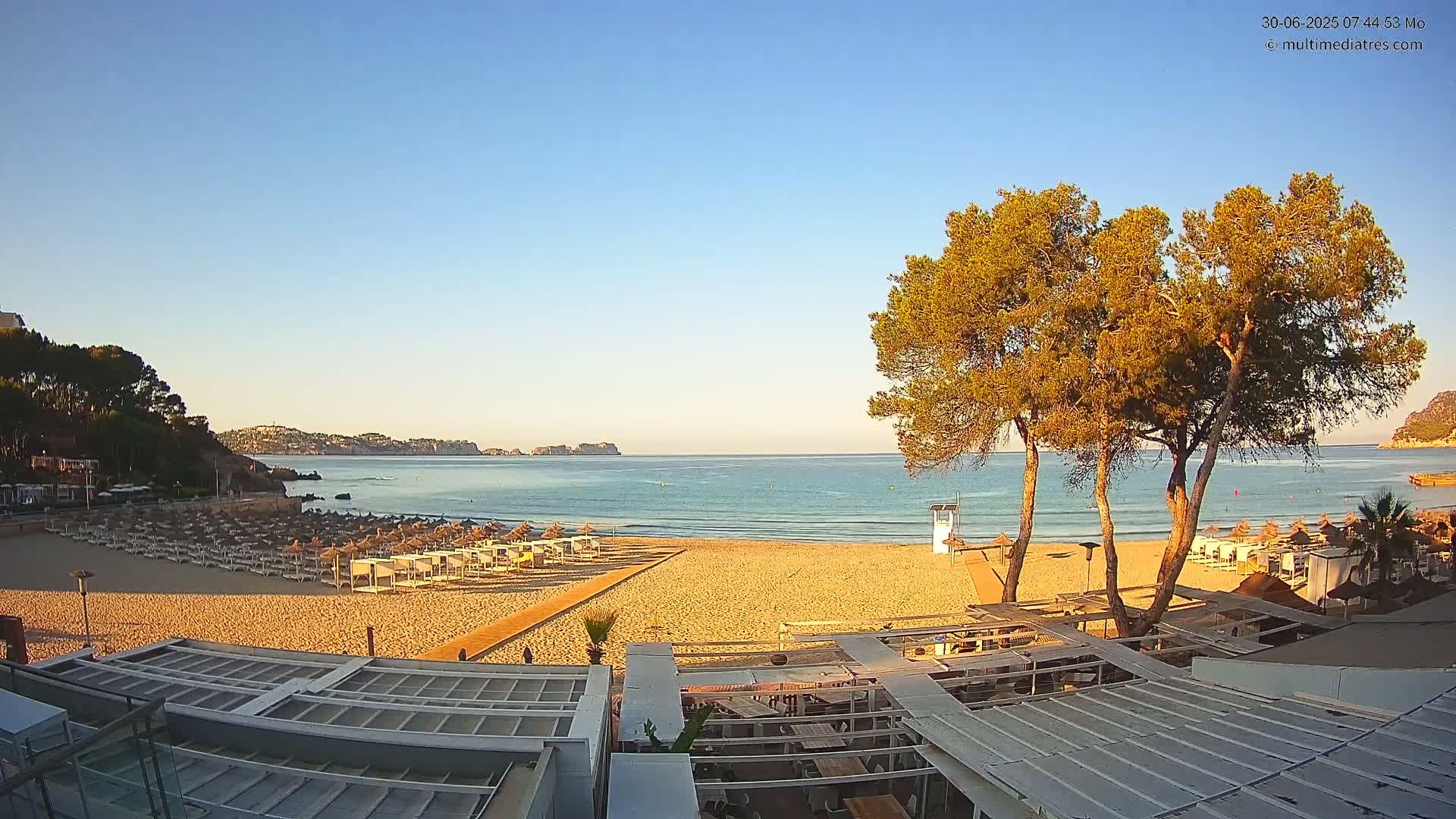 Paguera, Playa Tora Beach from Mar y Mar Restaurant Live Cam - Mallorca, Balearic Islands, Spain