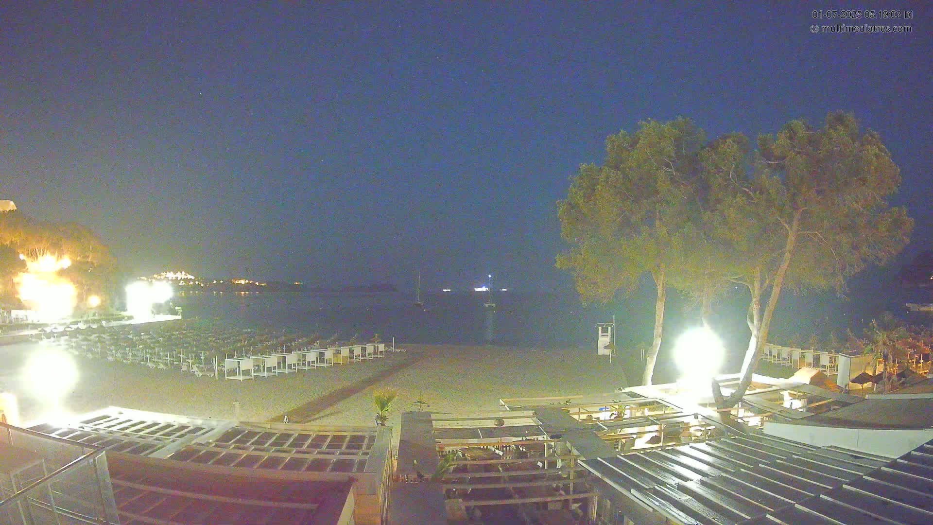 Paguera, Playa Tora Beach from Mar y Mar Restaurant Live Cam - Mallorca, Balearic Islands, Spain