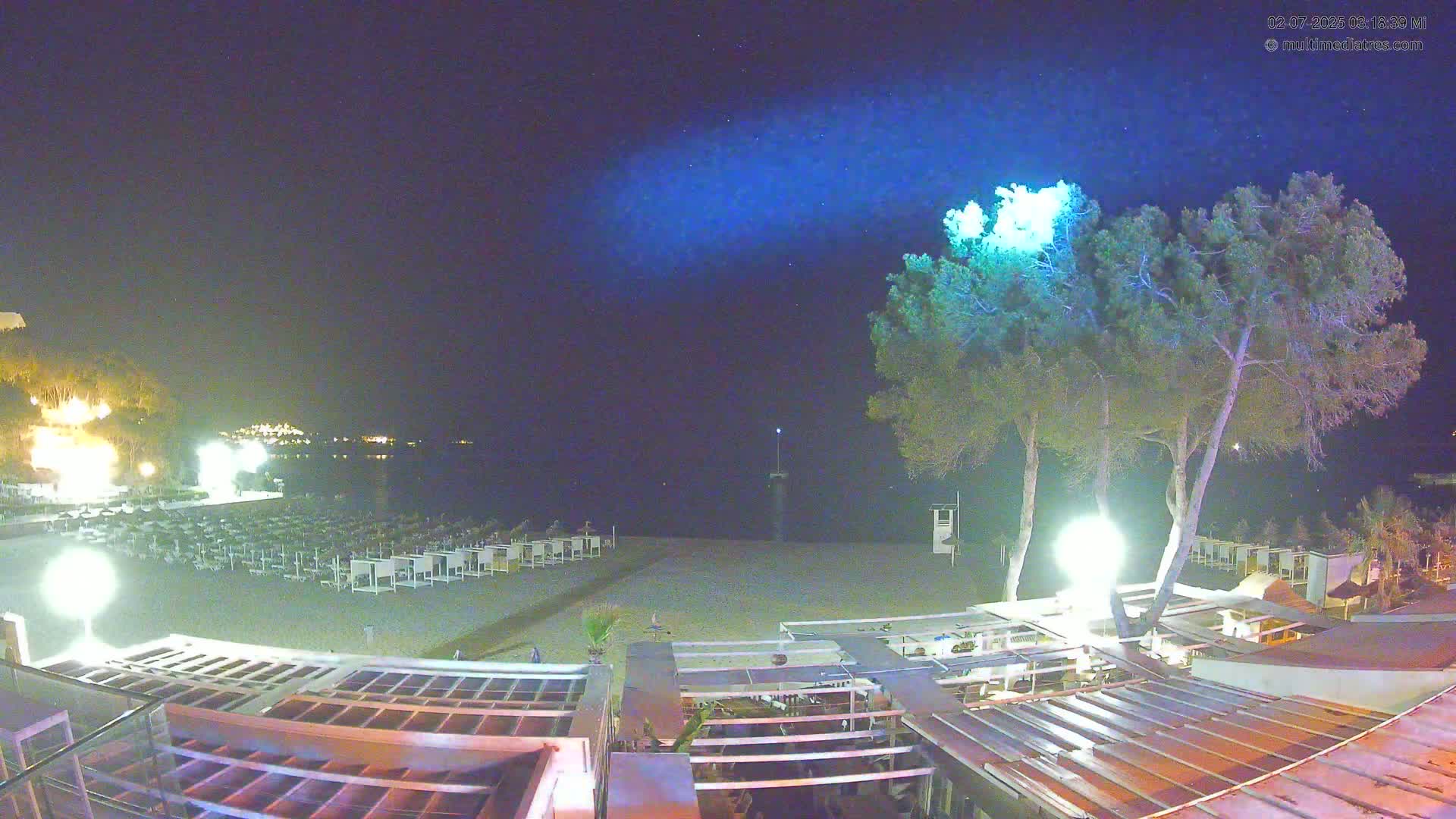 Paguera, Playa Tora Beach from Mar y Mar Restaurant Live Cam - Mallorca, Balearic Islands, Spain