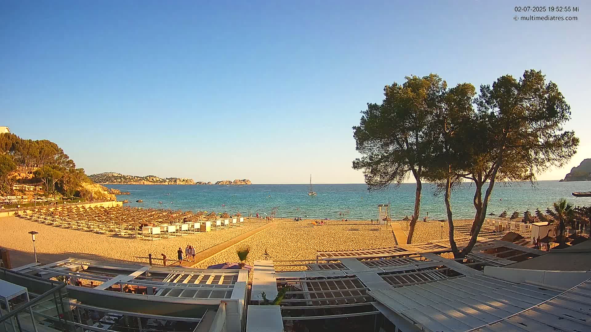 Paguera, Playa Tora Beach from Mar y Mar Restaurant Live Cam - Mallorca, Balearic Islands, Spain