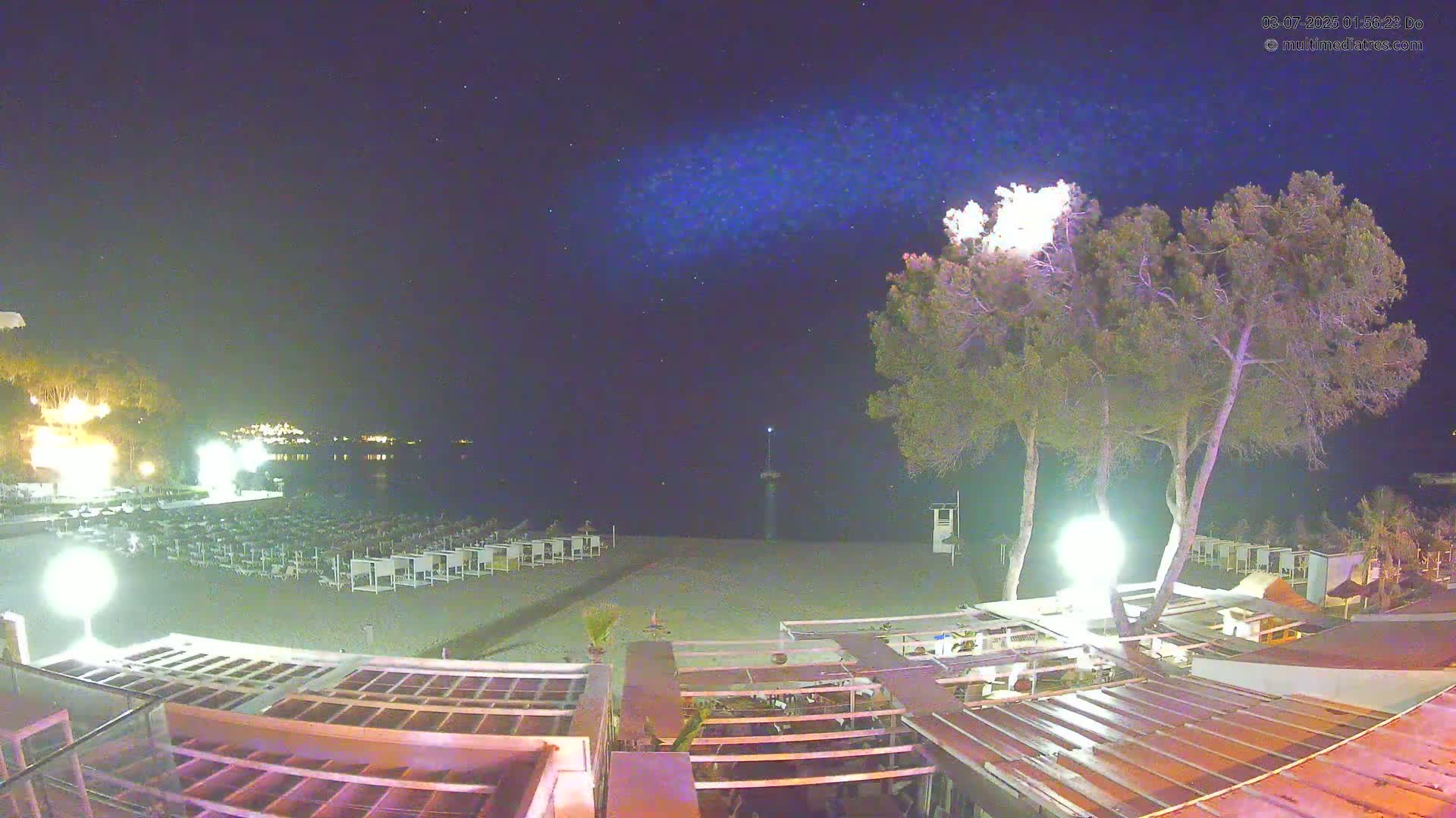 Paguera, Playa Tora Beach from Mar y Mar Restaurant Live Cam - Mallorca, Balearic Islands, Spain