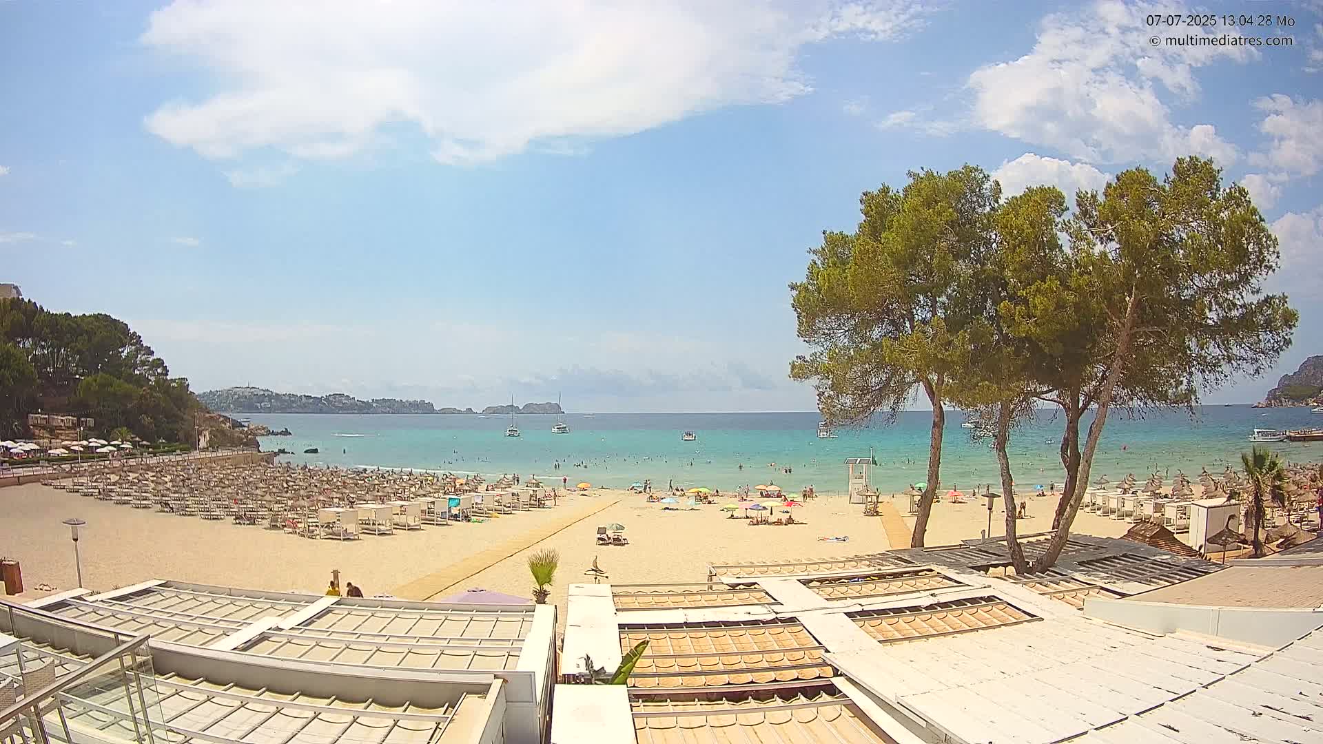 Paguera, Playa Tora Beach from Mar y Mar Restaurant Live Cam - Mallorca, Balearic Islands, Spain