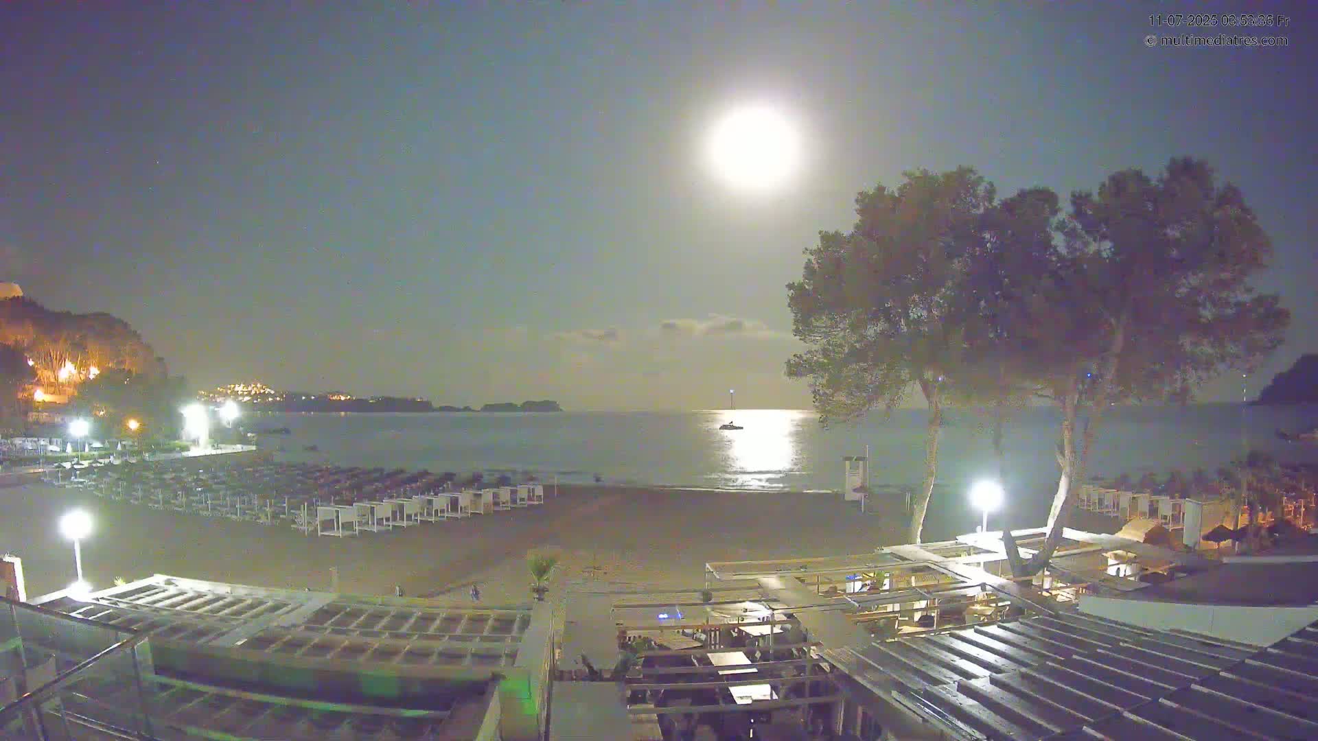 Paguera, Playa Tora Beach from Mar y Mar Restaurant Live Cam - Mallorca, Balearic Islands, Spain