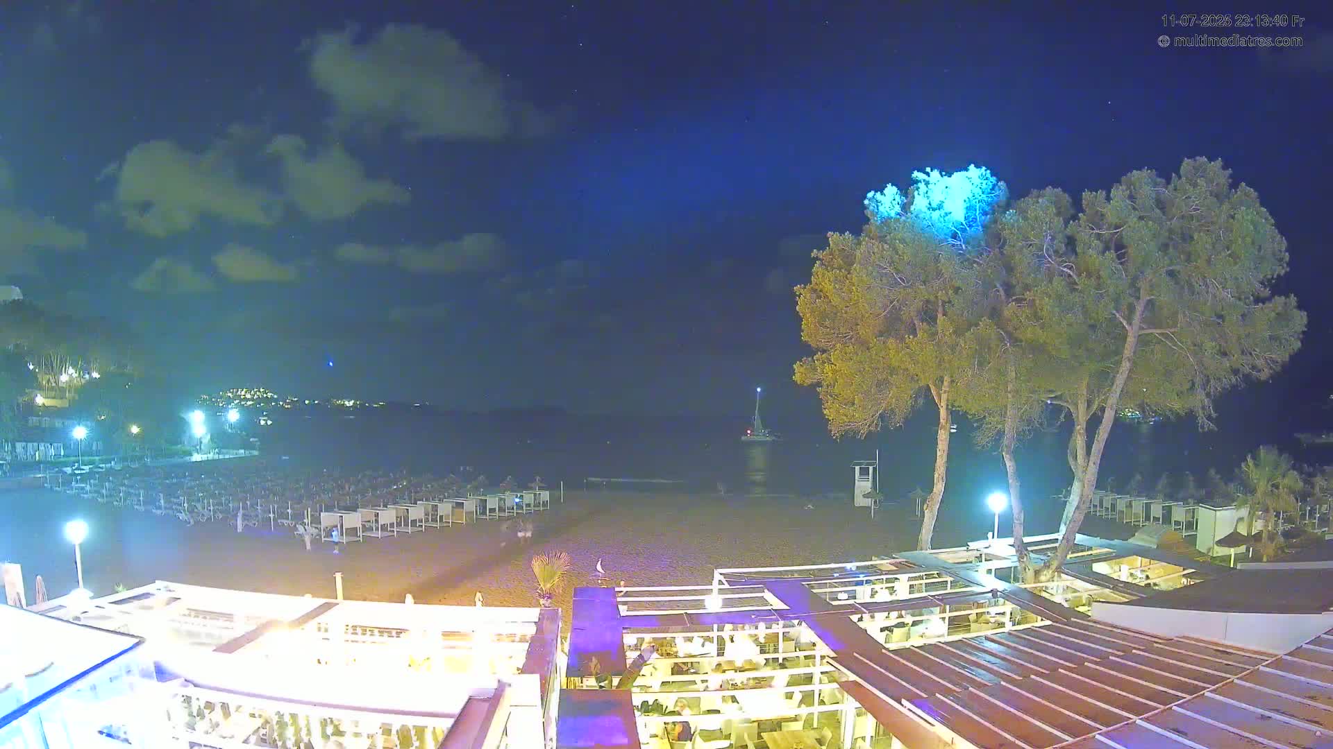 Paguera, Playa Tora Beach from Mar y Mar Restaurant Live Cam - Mallorca, Balearic Islands, Spain