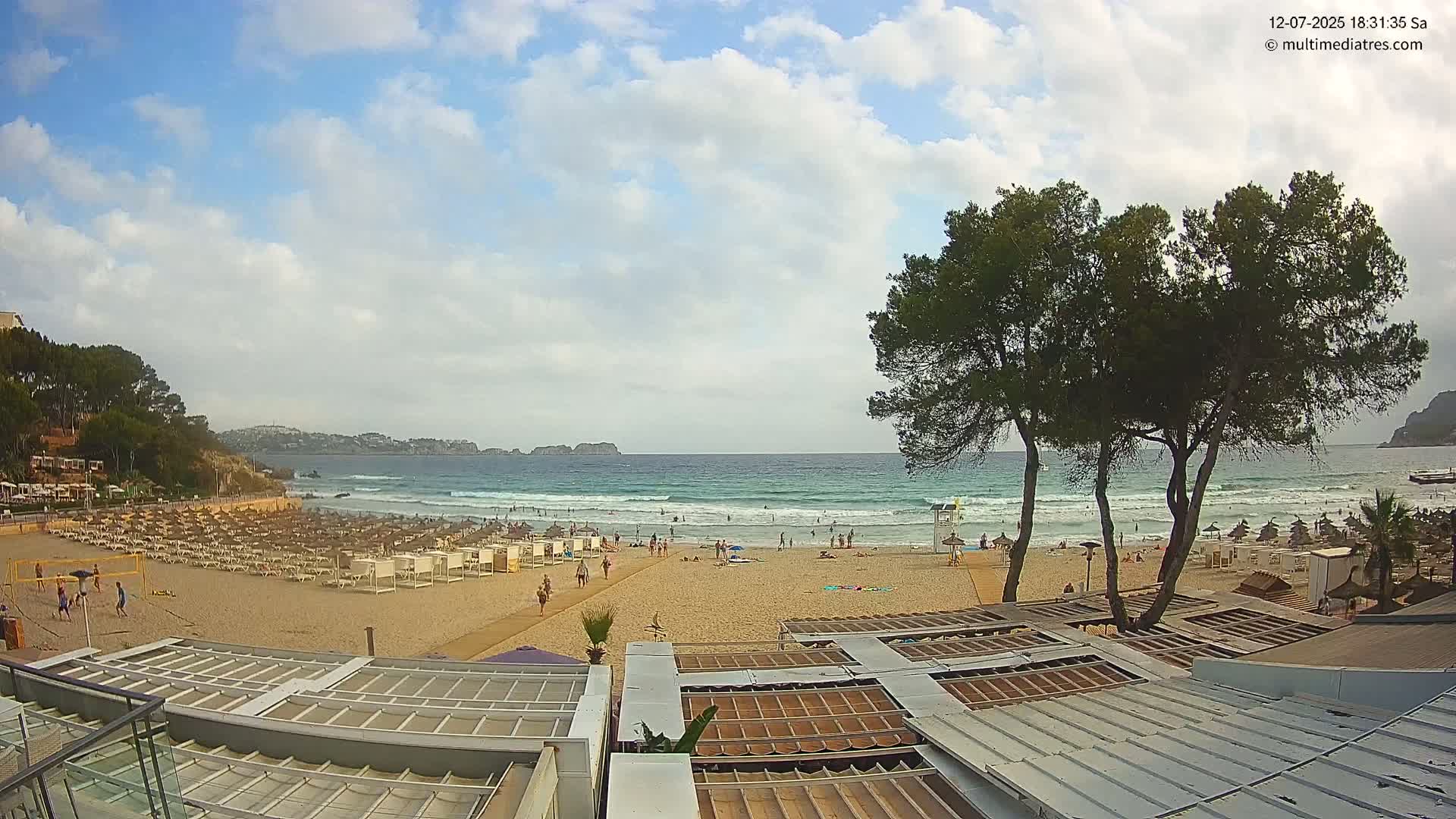 Paguera, Playa Tora Beach from Mar y Mar Restaurant Live Cam - Mallorca, Balearic Islands, Spain