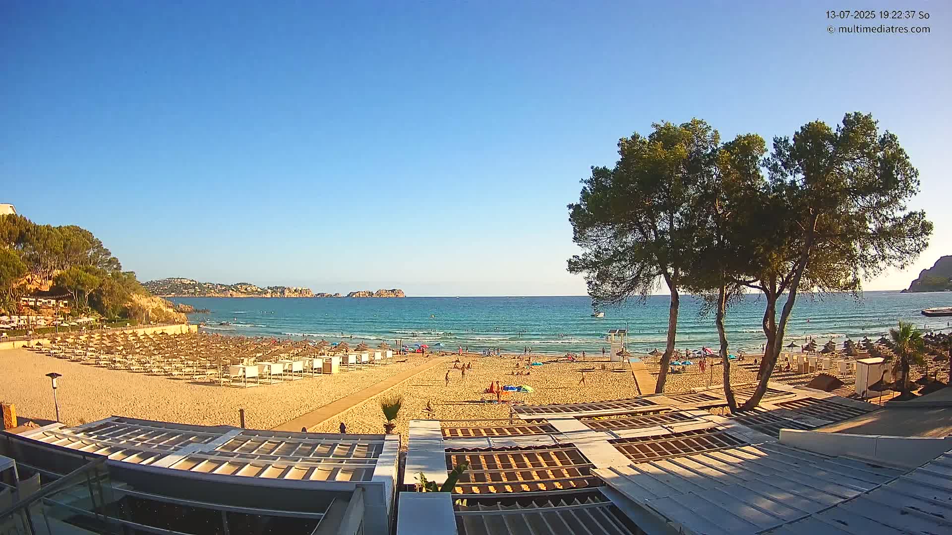 Paguera, Playa Tora Beach from Mar y Mar Restaurant Live Cam - Mallorca, Balearic Islands, Spain