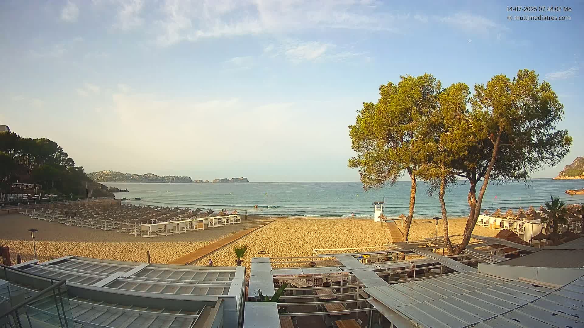 Paguera, Playa Tora Beach from Mar y Mar Restaurant Live Cam - Mallorca, Balearic Islands, Spain