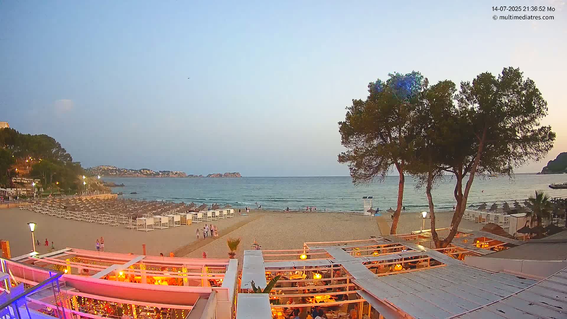 Paguera, Playa Tora Beach from Mar y Mar Restaurant Live Cam - Mallorca, Balearic Islands, Spain