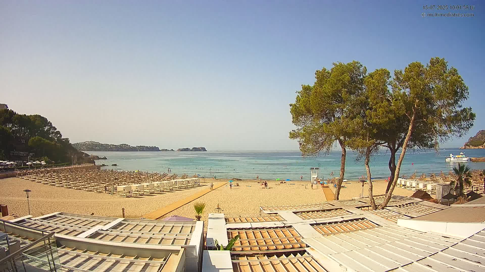 Paguera, Playa Tora Beach from Mar y Mar Restaurant Live Cam - Mallorca, Balearic Islands, Spain