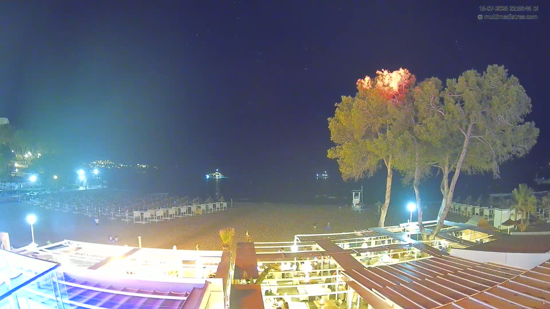 Paguera, Playa Tora Beach from Mar y Mar Restaurant Live Cam - Mallorca, Balearic Islands, Spain