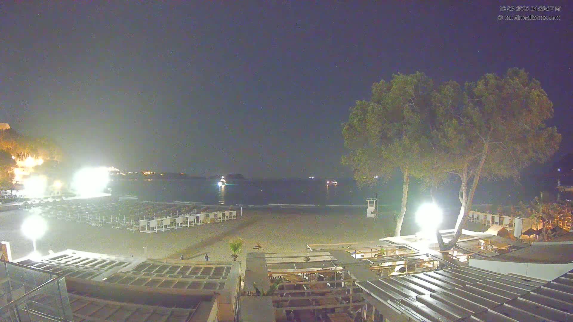 Paguera, Playa Tora Beach from Mar y Mar Restaurant Live Cam - Mallorca, Balearic Islands, Spain