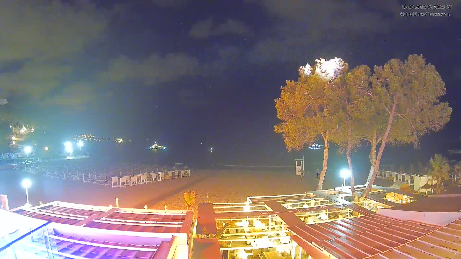 Paguera, Playa Tora Beach from Mar y Mar Restaurant Live Cam - Mallorca, Balearic Islands, Spain