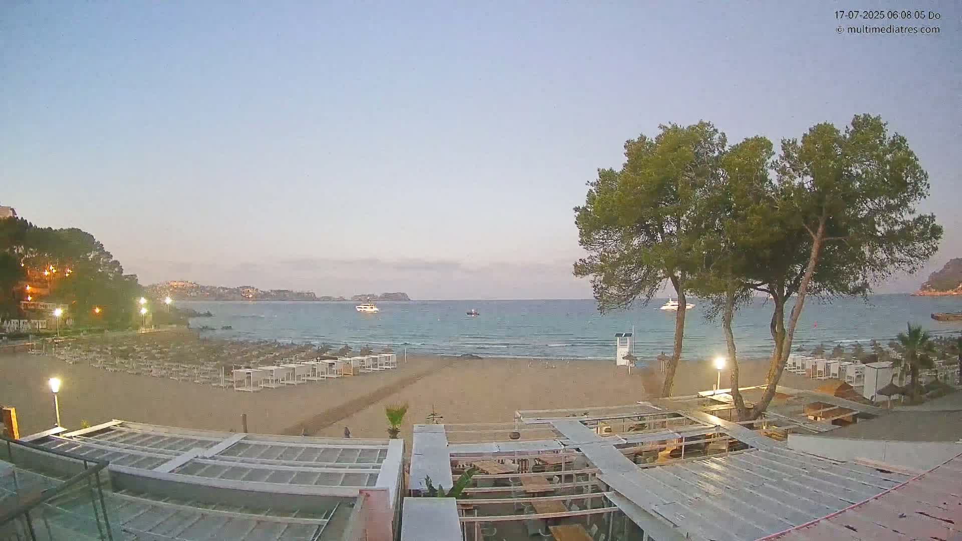 Paguera, Playa Tora Beach from Mar y Mar Restaurant Live Cam - Mallorca, Balearic Islands, Spain