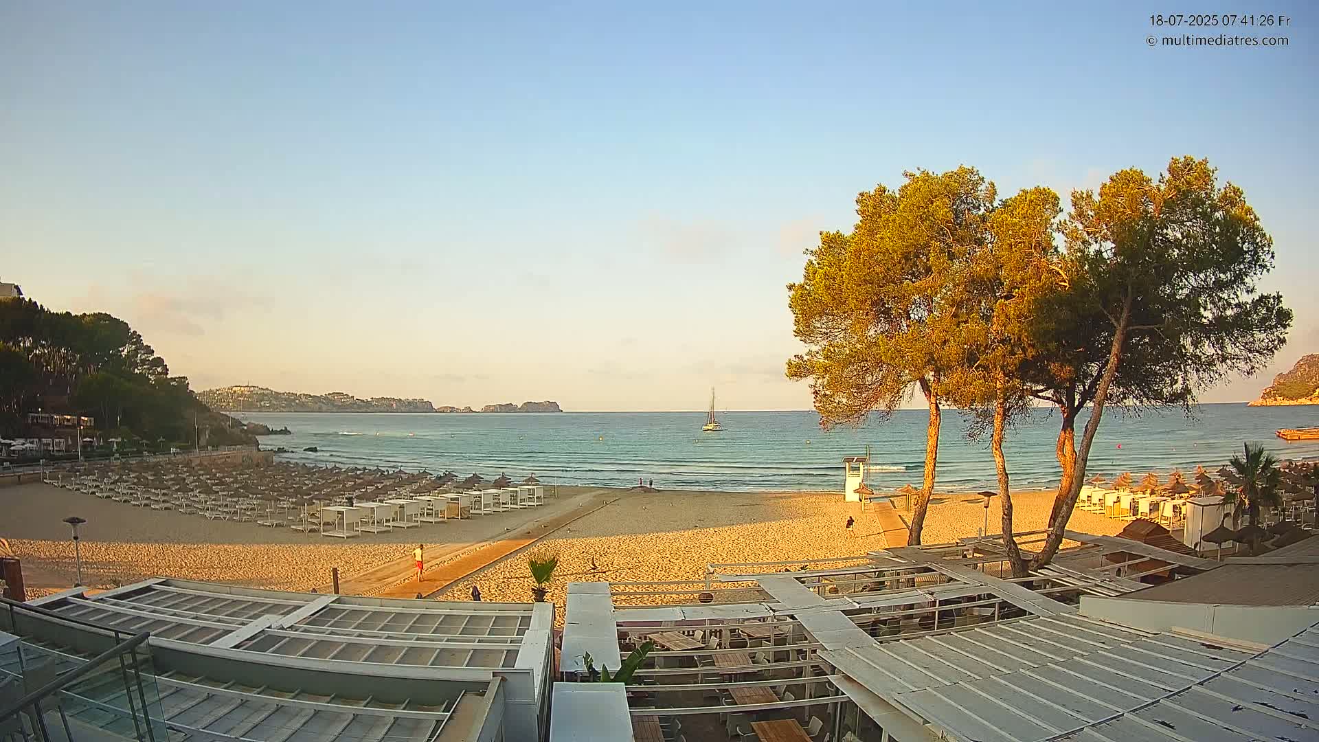 Paguera, Playa Tora Beach from Mar y Mar Restaurant Live Cam - Mallorca, Balearic Islands, Spain