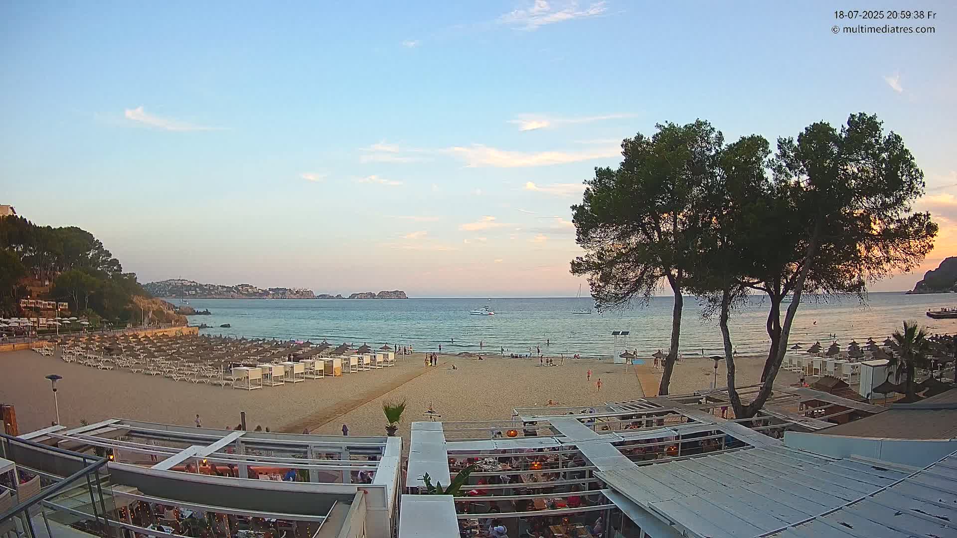Paguera, Playa Tora Beach from Mar y Mar Restaurant Live Cam - Mallorca, Balearic Islands, Spain