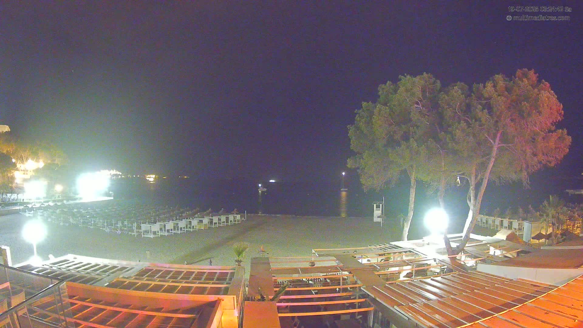 Paguera, Playa Tora Beach from Mar y Mar Restaurant Live Cam - Mallorca, Balearic Islands, Spain