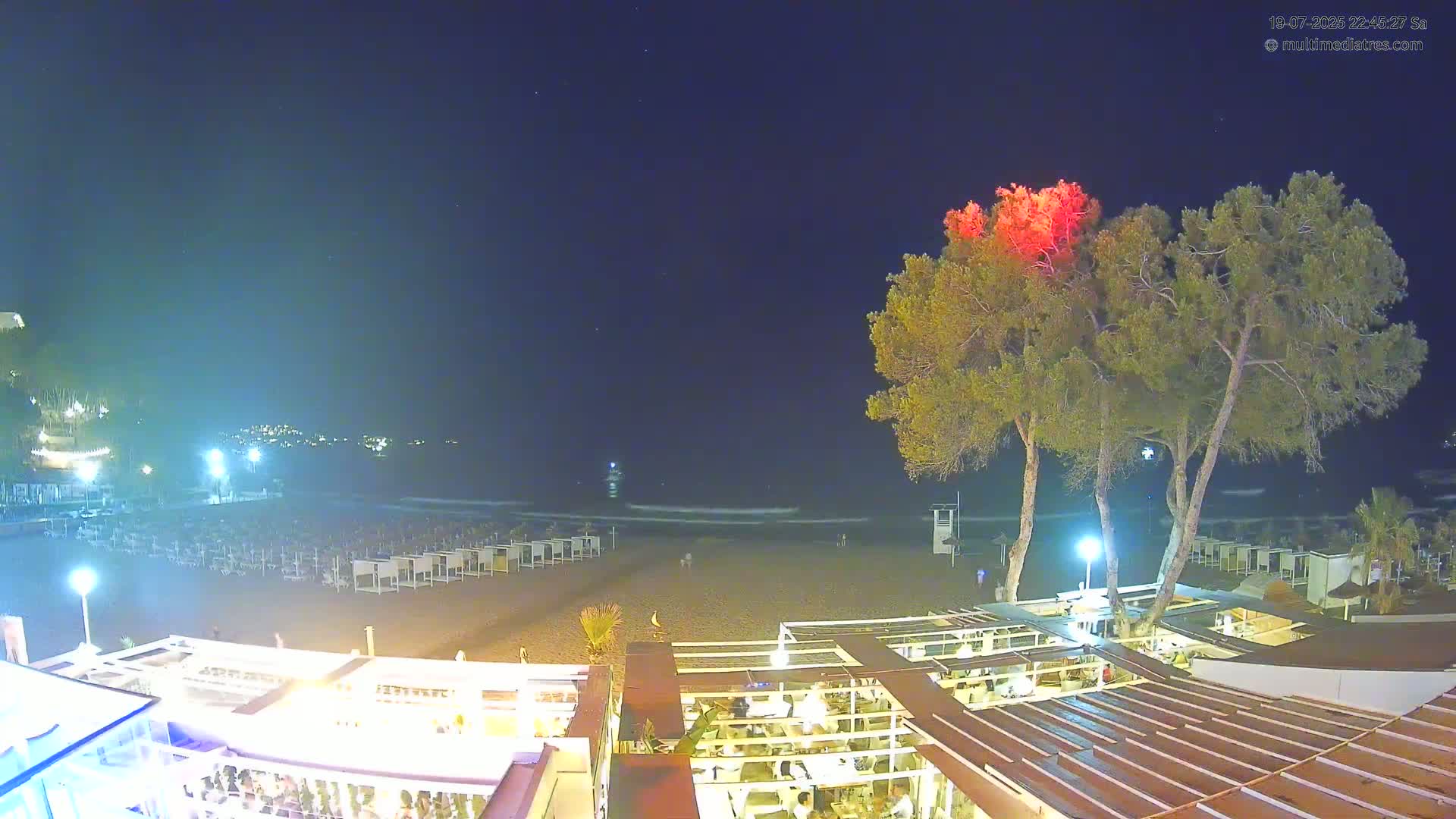 Paguera, Playa Tora Beach from Mar y Mar Restaurant Live Cam - Mallorca, Balearic Islands, Spain