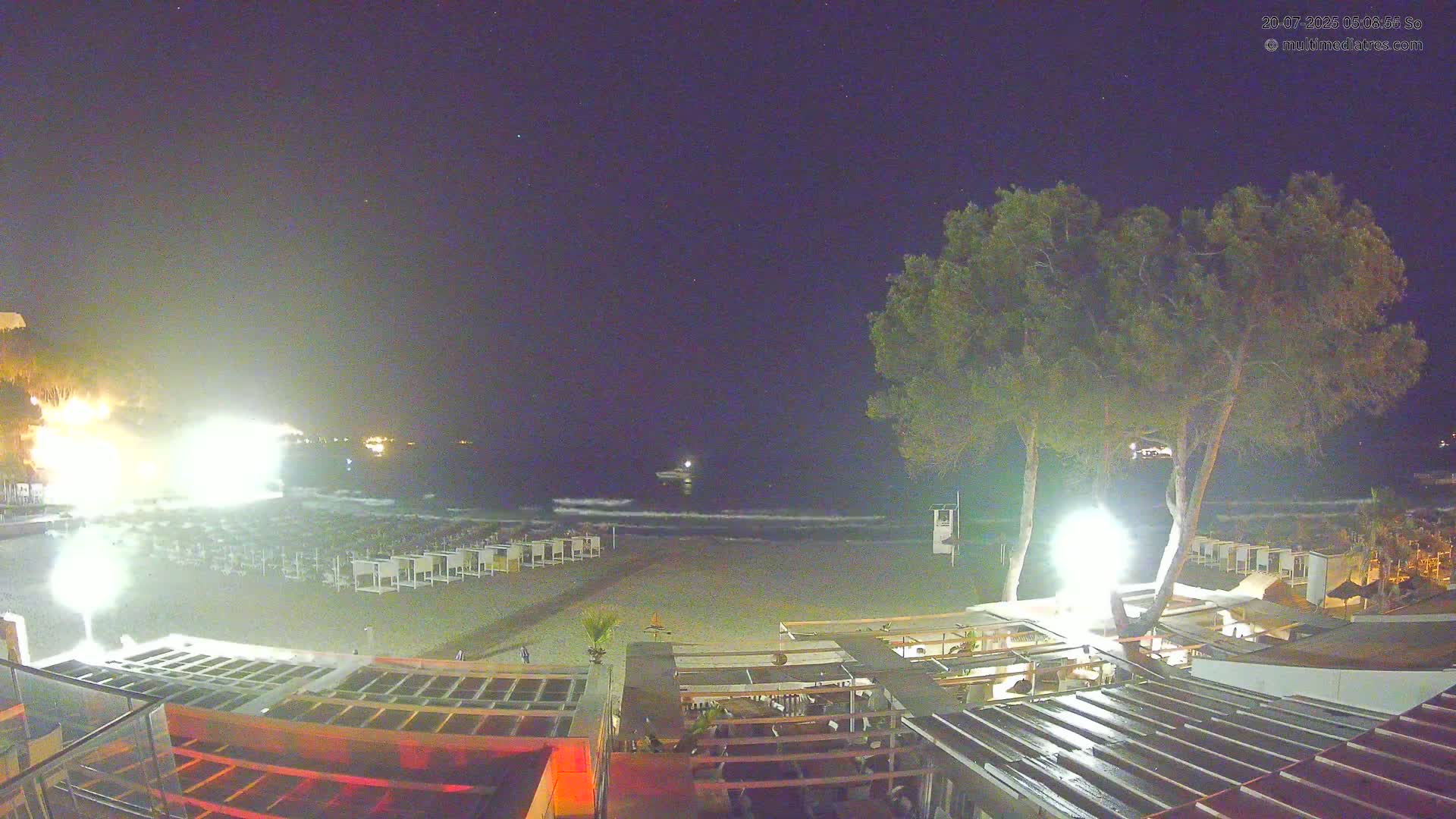 Paguera, Playa Tora Beach from Mar y Mar Restaurant Live Cam - Mallorca, Balearic Islands, Spain