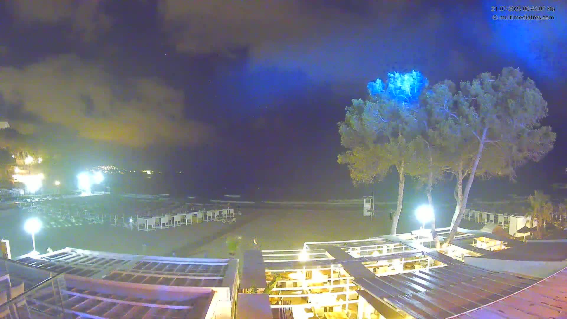 Paguera, Playa Tora Beach from Mar y Mar Restaurant Live Cam - Mallorca, Balearic Islands, Spain