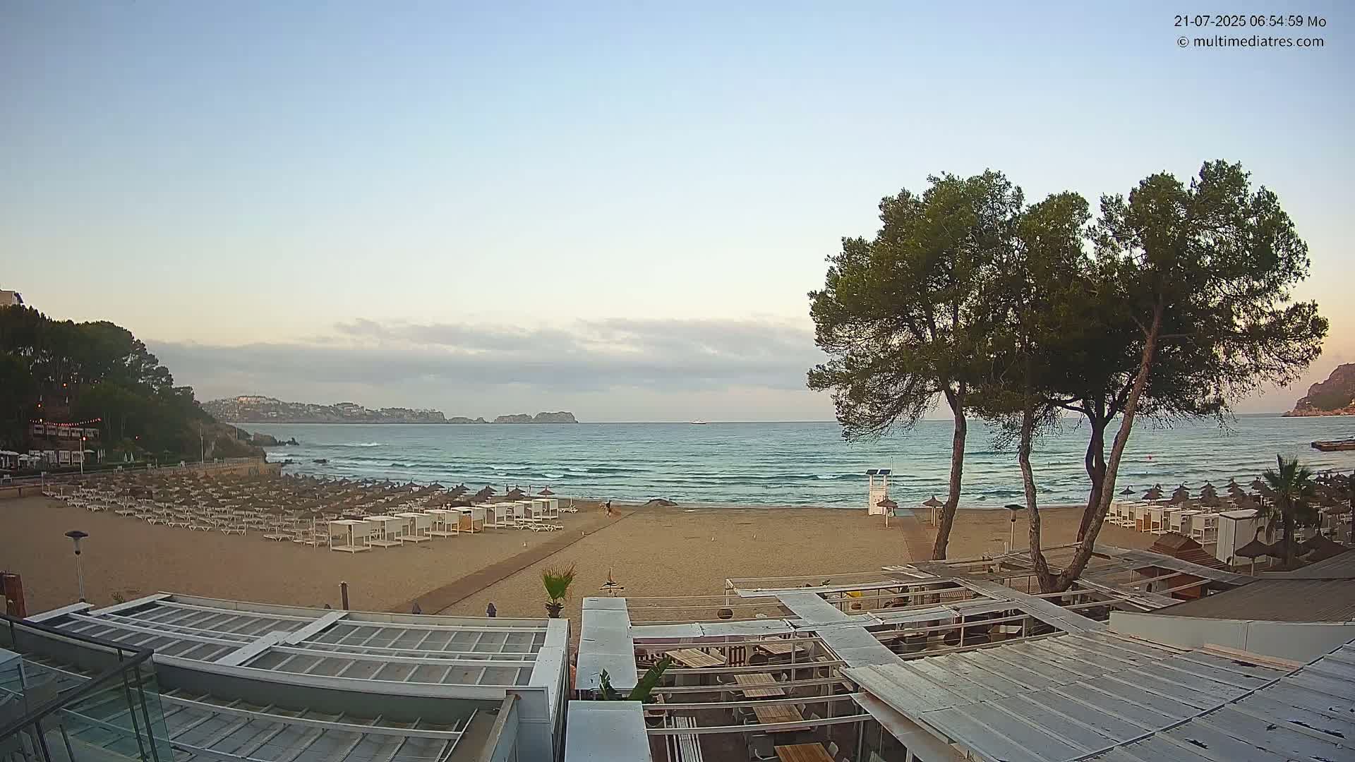 Paguera, Playa Tora Beach from Mar y Mar Restaurant Live Cam - Mallorca, Balearic Islands, Spain