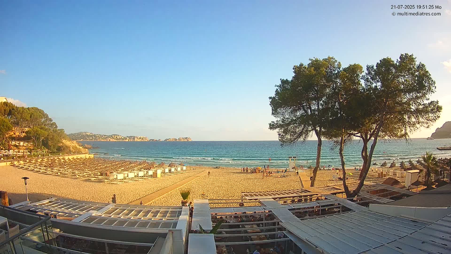Paguera, Playa Tora Beach from Mar y Mar Restaurant Live Cam - Mallorca, Balearic Islands, Spain