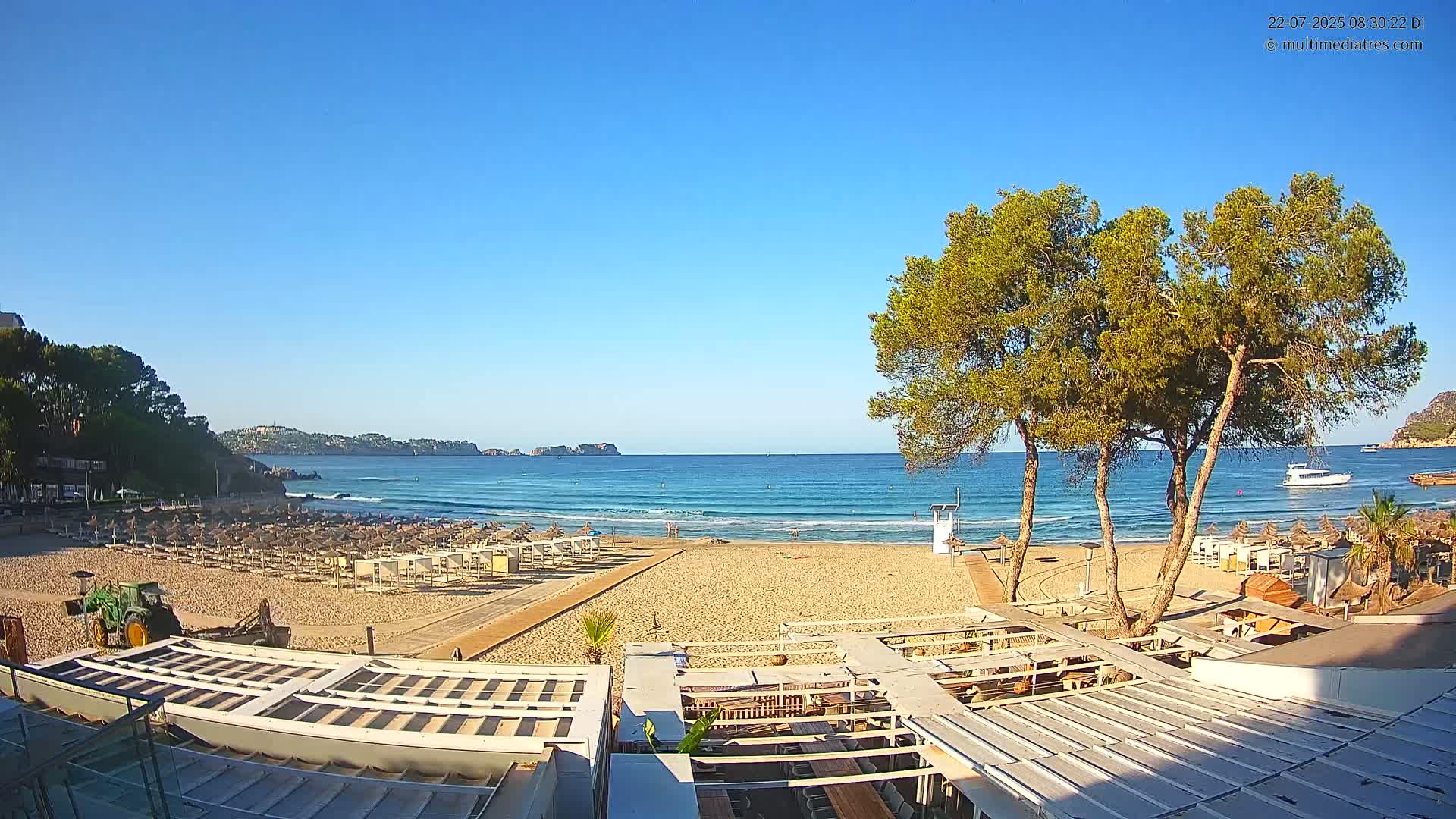 Paguera, Playa Tora Beach from Mar y Mar Restaurant Live Cam - Mallorca, Balearic Islands, Spain