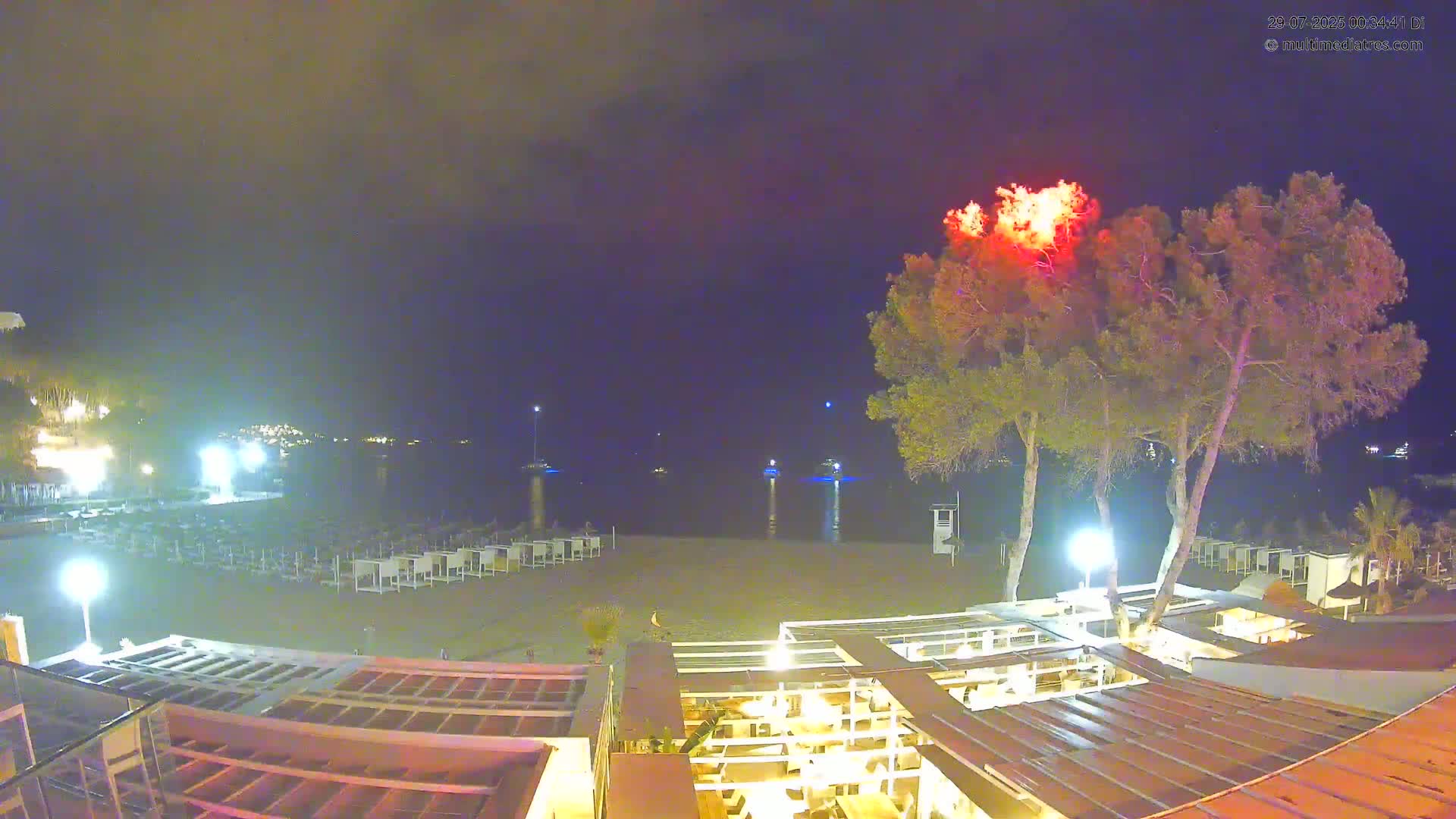 Paguera, Playa Tora Beach from Mar y Mar Restaurant Live Cam - Mallorca, Balearic Islands, Spain