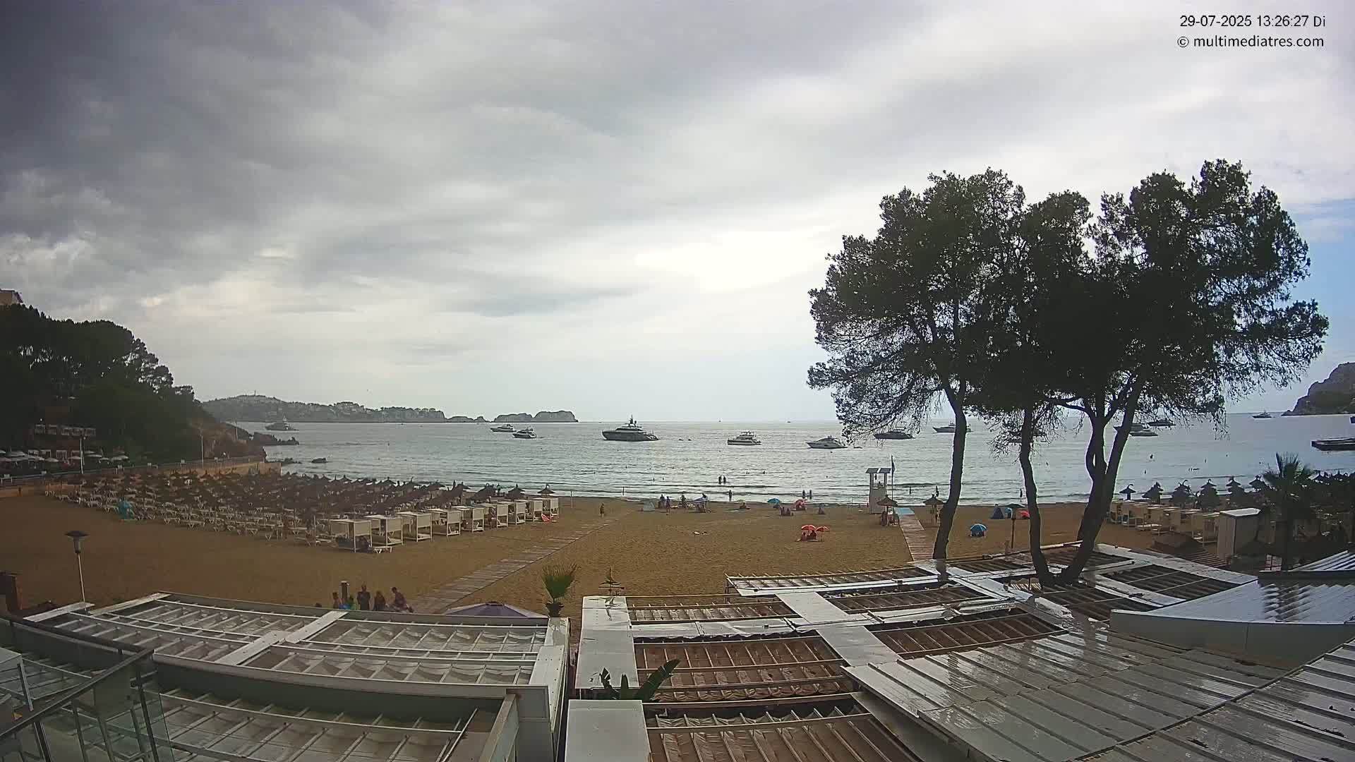 Paguera, Playa Tora Beach from Mar y Mar Restaurant Live Cam - Mallorca, Balearic Islands, Spain