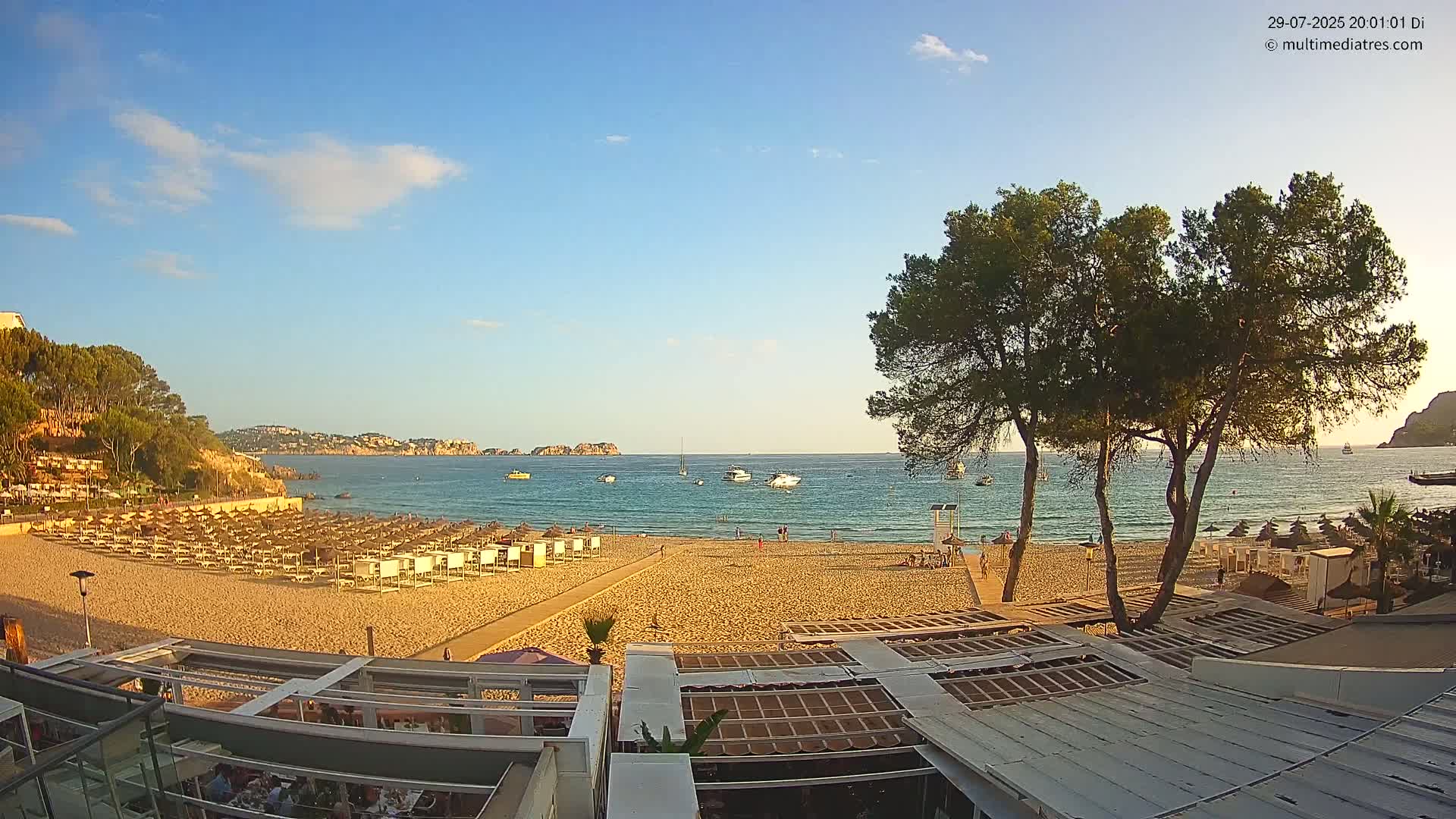 Paguera, Playa Tora Beach from Mar y Mar Restaurant Live Cam - Mallorca, Balearic Islands, Spain