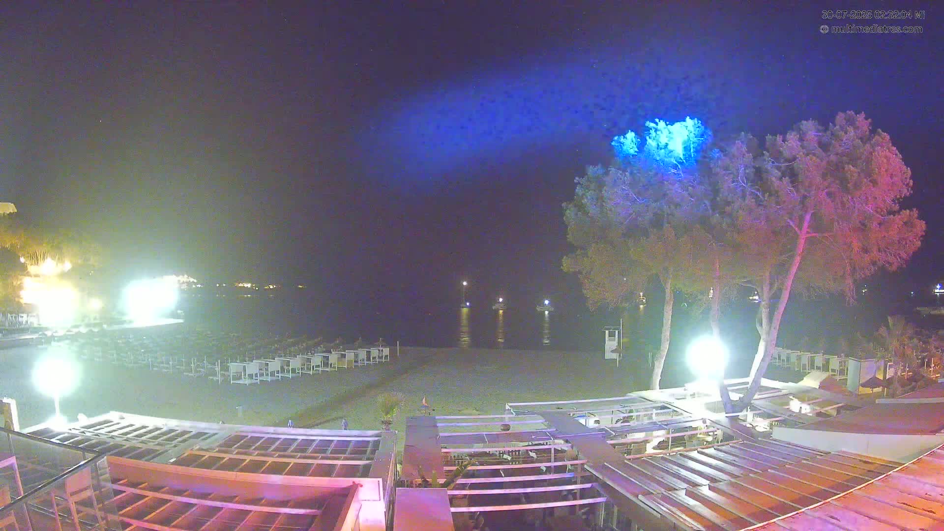 Paguera, Playa Tora Beach from Mar y Mar Restaurant Live Cam - Mallorca, Balearic Islands, Spain