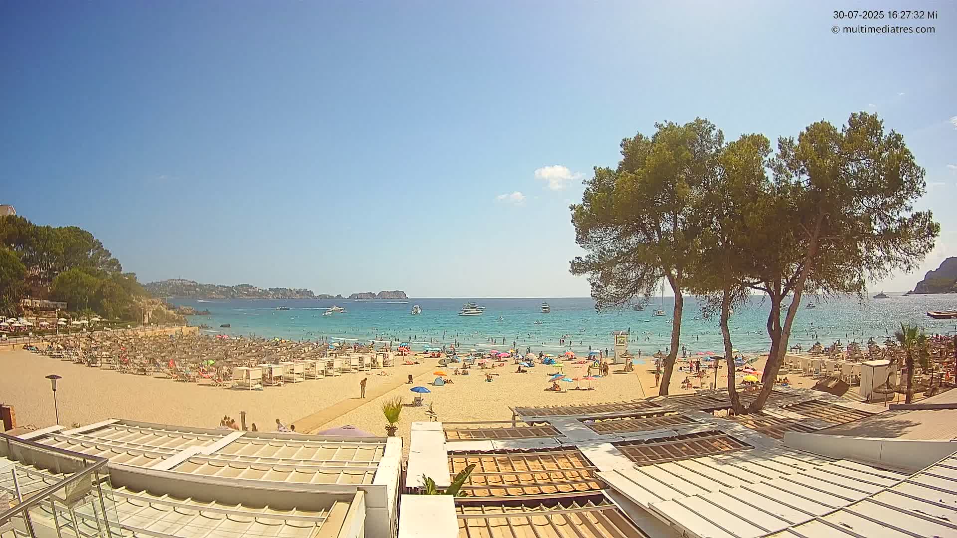 Paguera, Playa Tora Beach from Mar y Mar Restaurant Live Cam - Mallorca, Balearic Islands, Spain