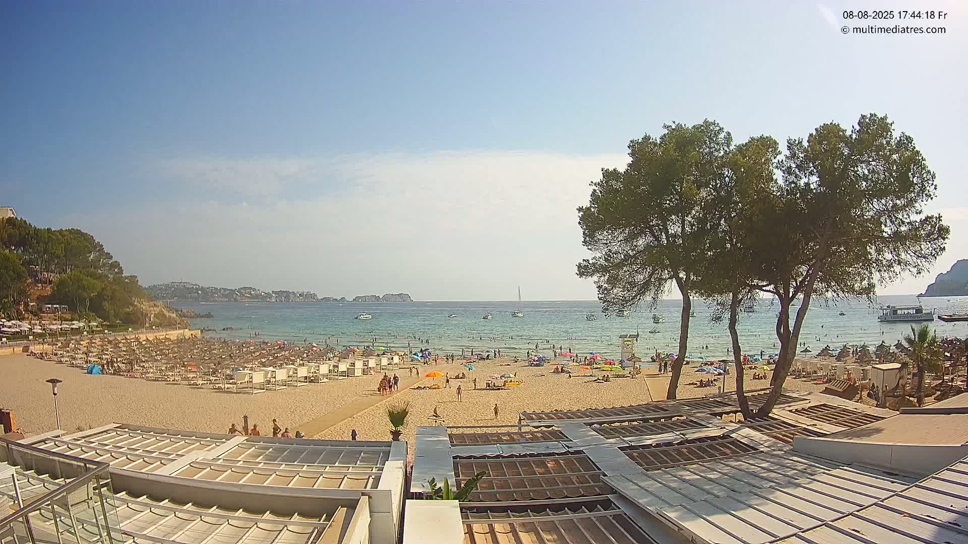 Paguera, Playa Tora Beach from Mar y Mar Restaurant Live Cam - Mallorca, Balearic Islands, Spain