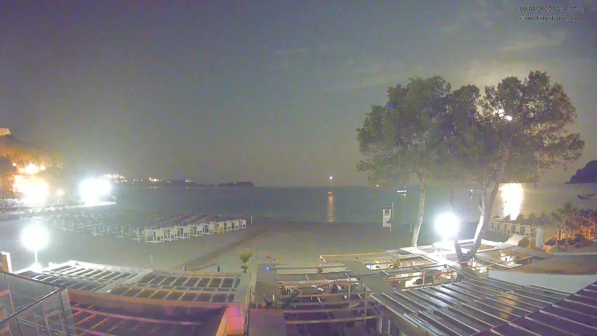 Paguera, Playa Tora Beach from Mar y Mar Restaurant Live Cam - Mallorca, Balearic Islands, Spain