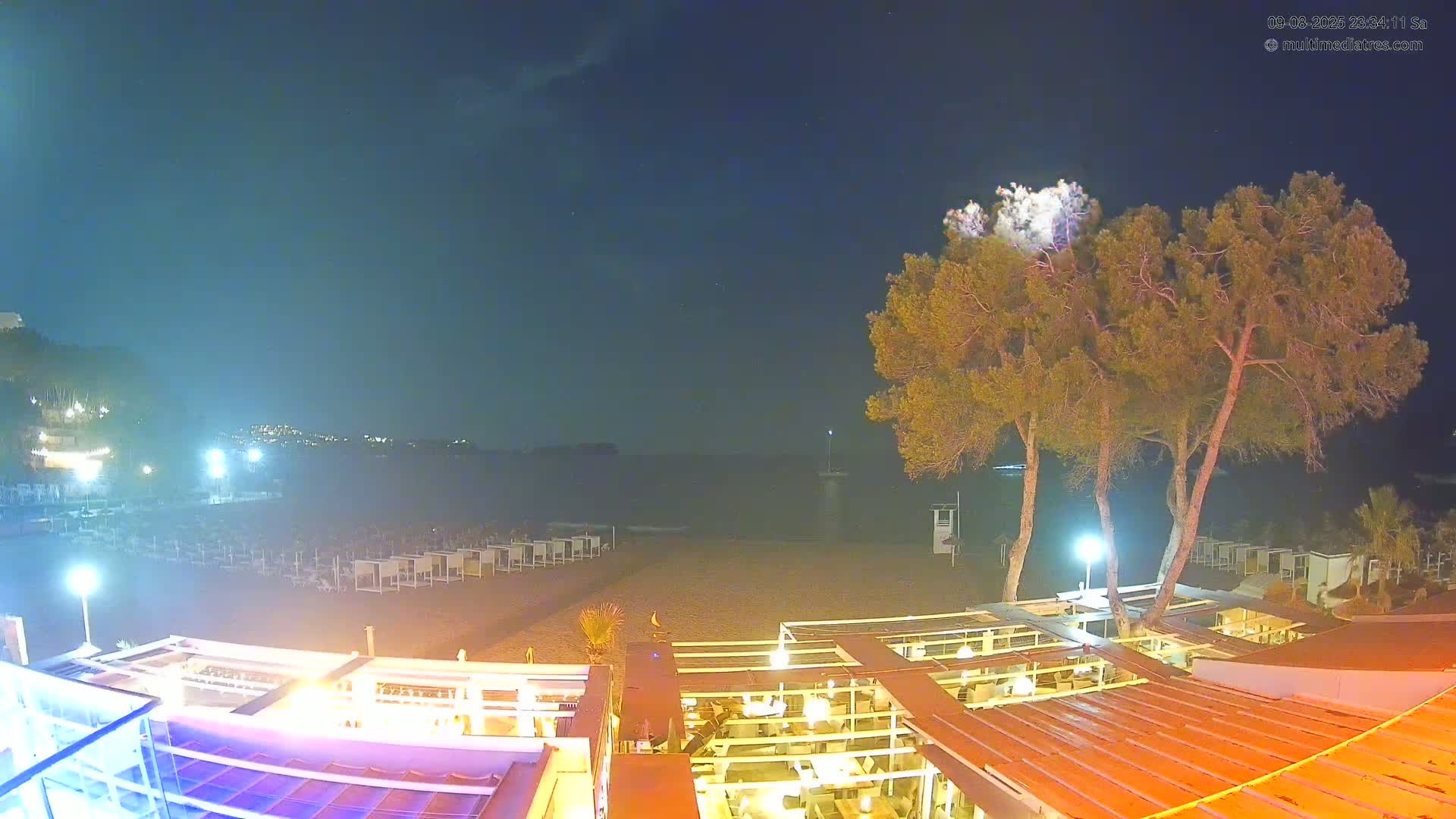 Paguera, Playa Tora Beach from Mar y Mar Restaurant Live Cam - Mallorca, Balearic Islands, Spain