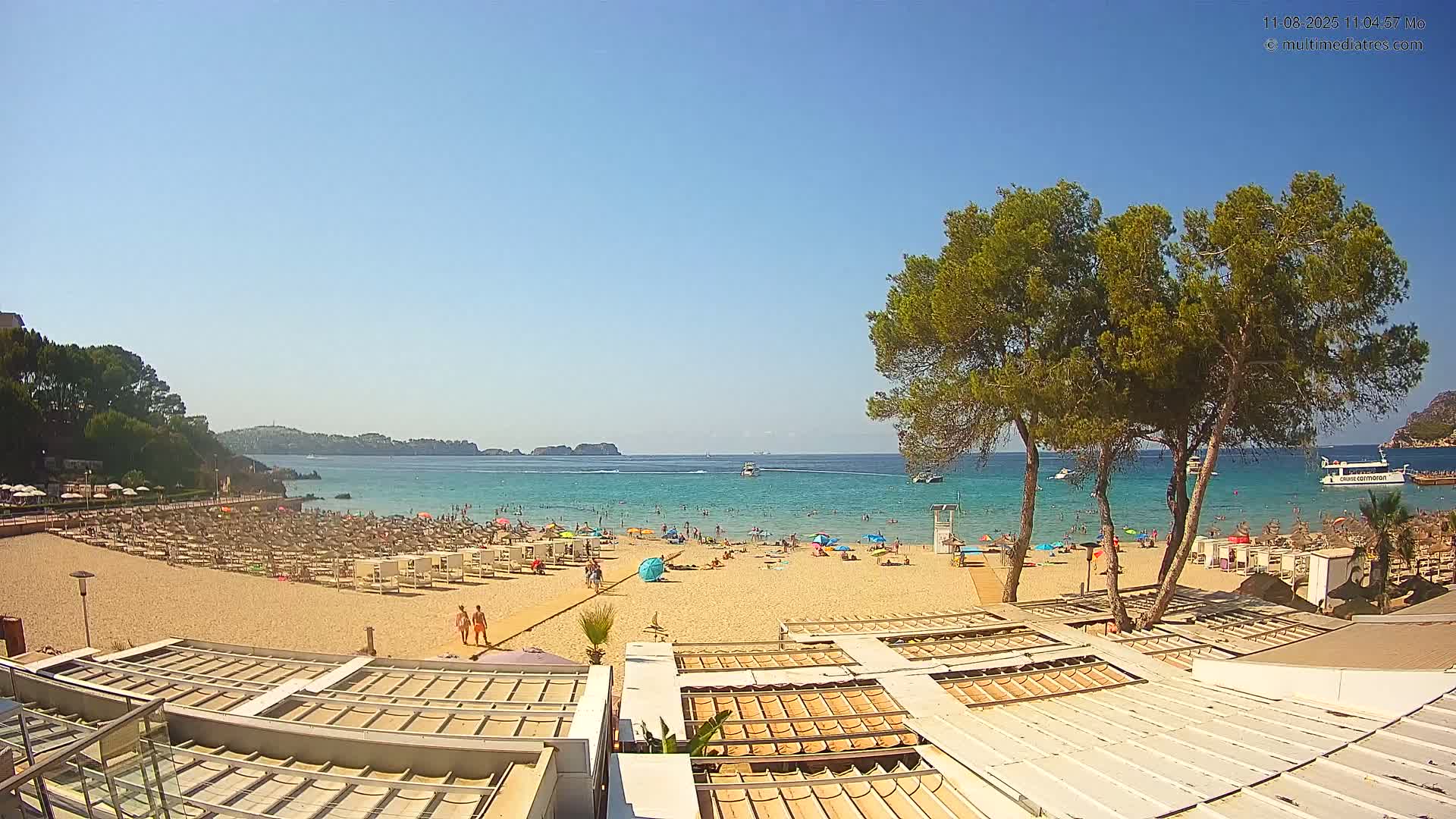 Paguera, Playa Tora Beach from Mar y Mar Restaurant Live Cam - Mallorca, Balearic Islands, Spain