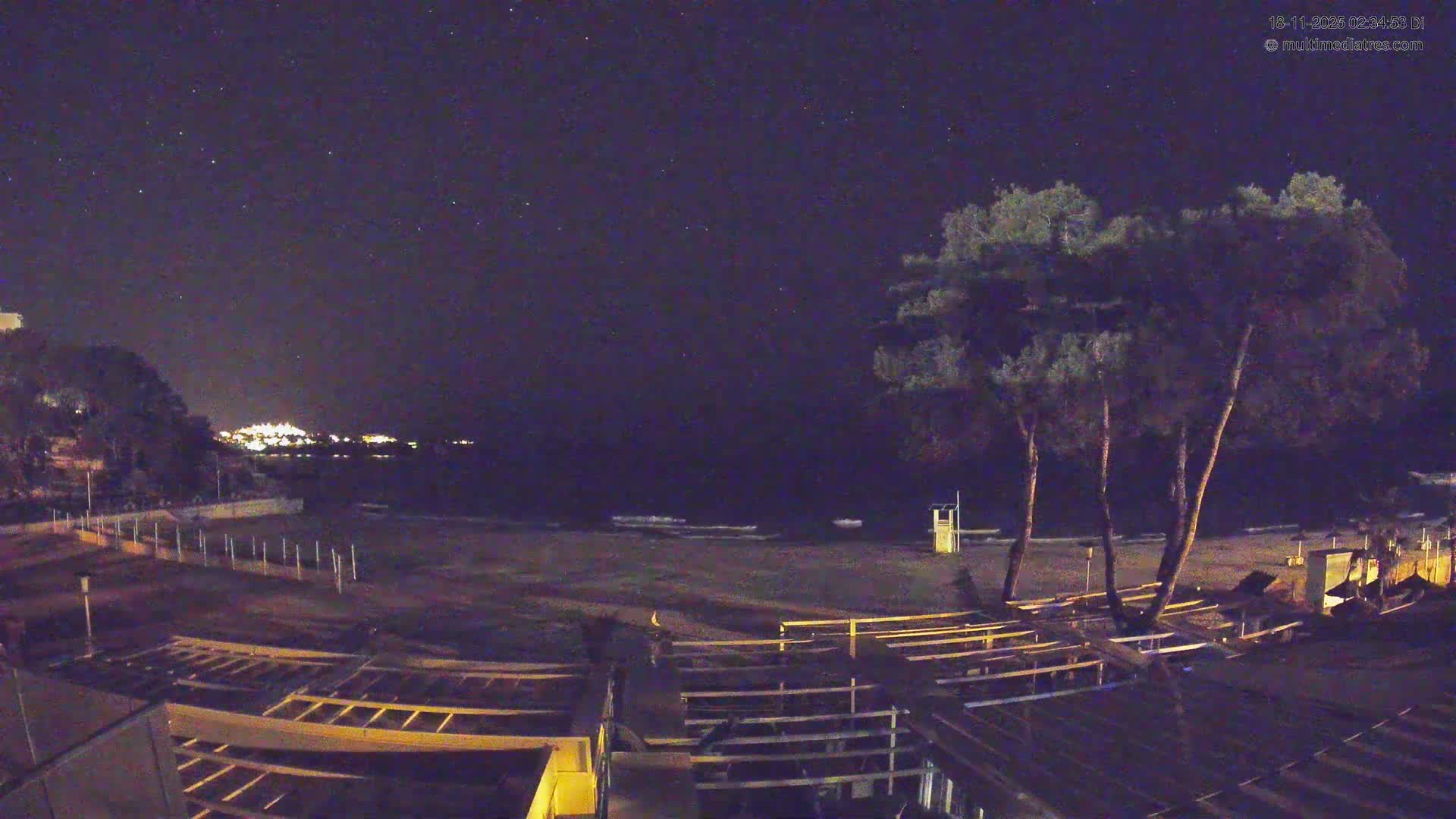 Paguera, Playa Tora Beach from Mar y Mar Restaurant Live Cam - Mallorca, Balearic Islands, Spain
