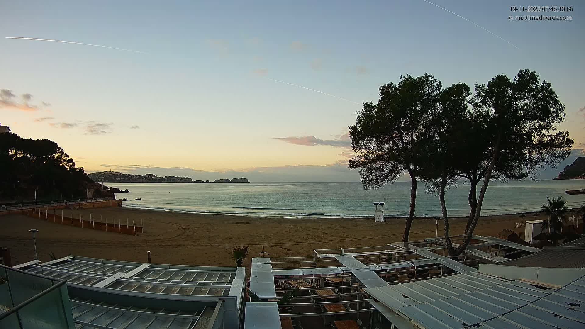 Paguera, Playa Tora Beach from Mar y Mar Restaurant Live Cam - Mallorca, Balearic Islands, Spain