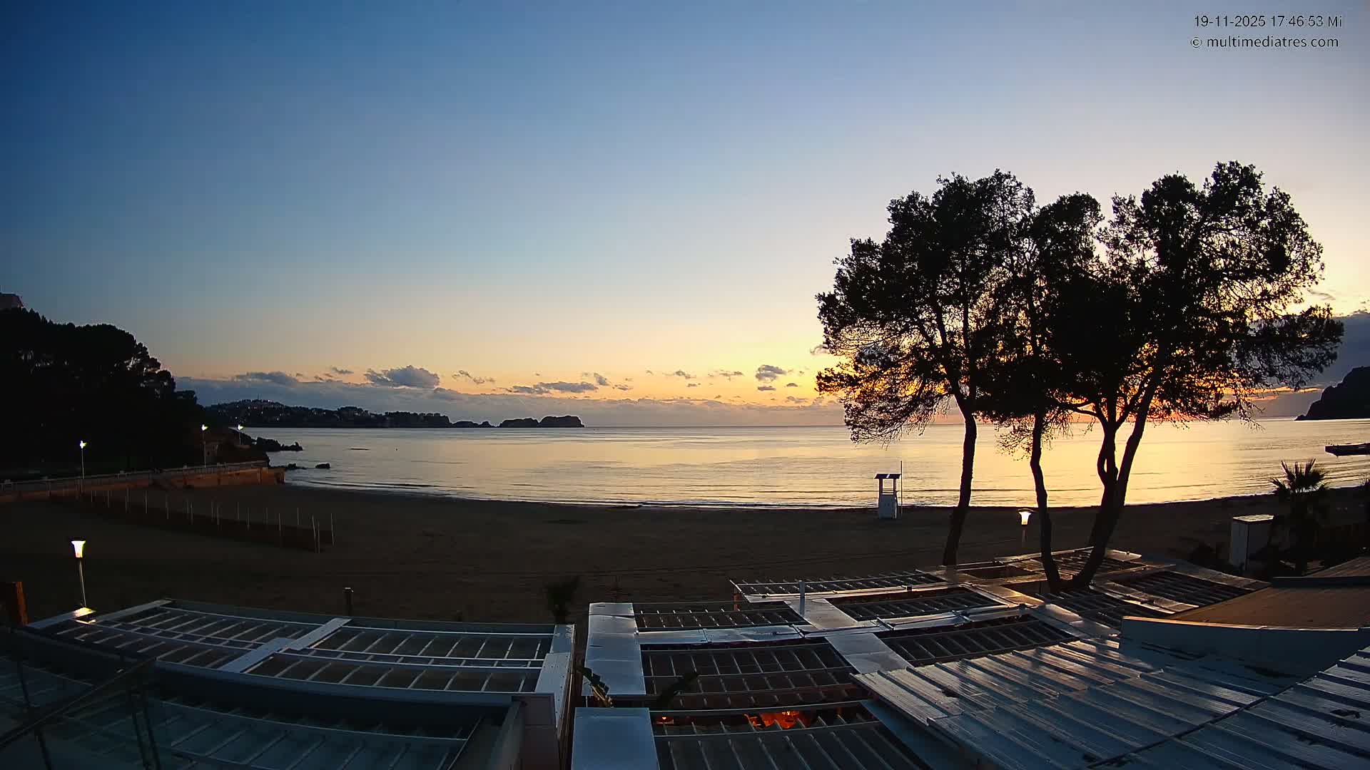 Paguera, Playa Tora Beach from Mar y Mar Restaurant Live Cam - Mallorca, Balearic Islands, Spain