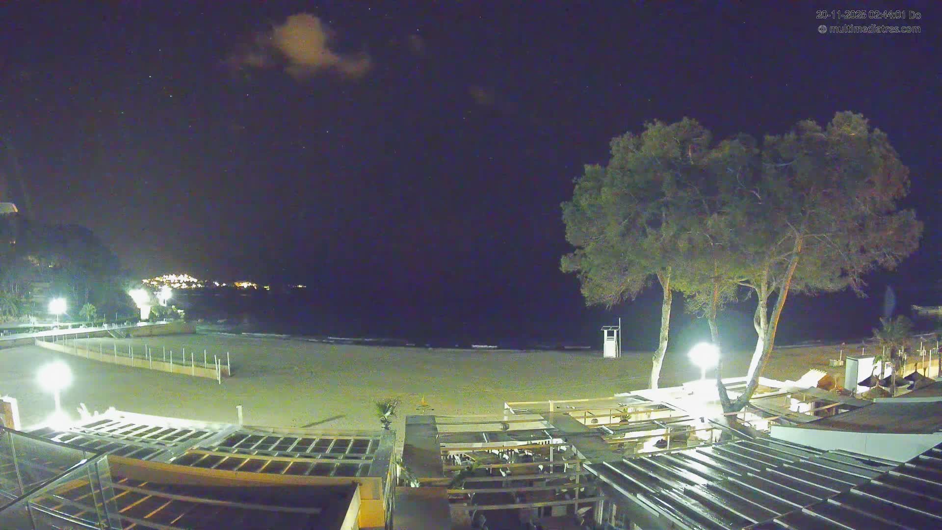 Paguera, Playa Tora Beach from Mar y Mar Restaurant Live Cam - Mallorca, Balearic Islands, Spain