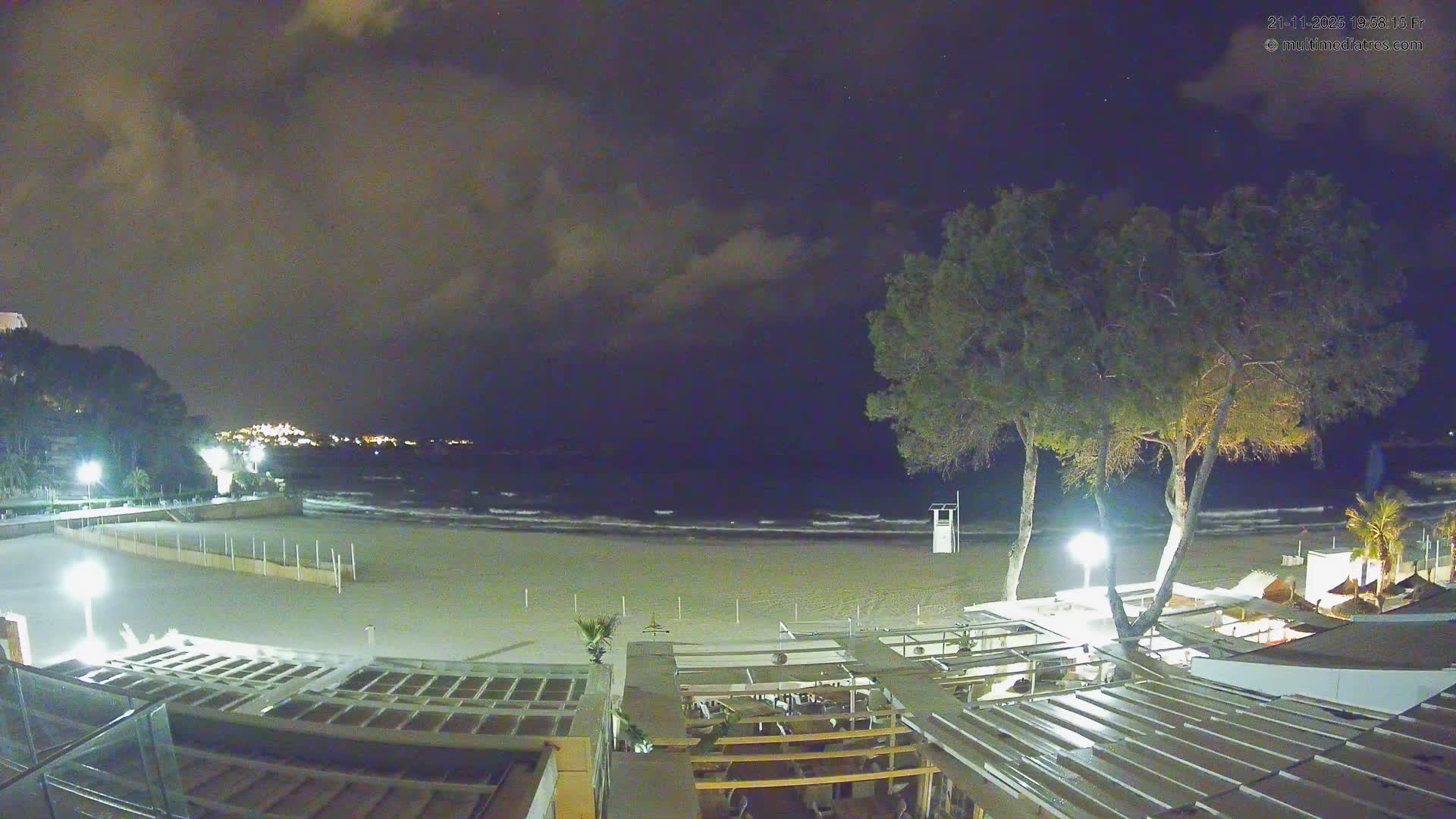 Paguera, Playa Tora Beach from Mar y Mar Restaurant Live Cam - Mallorca, Balearic Islands, Spain