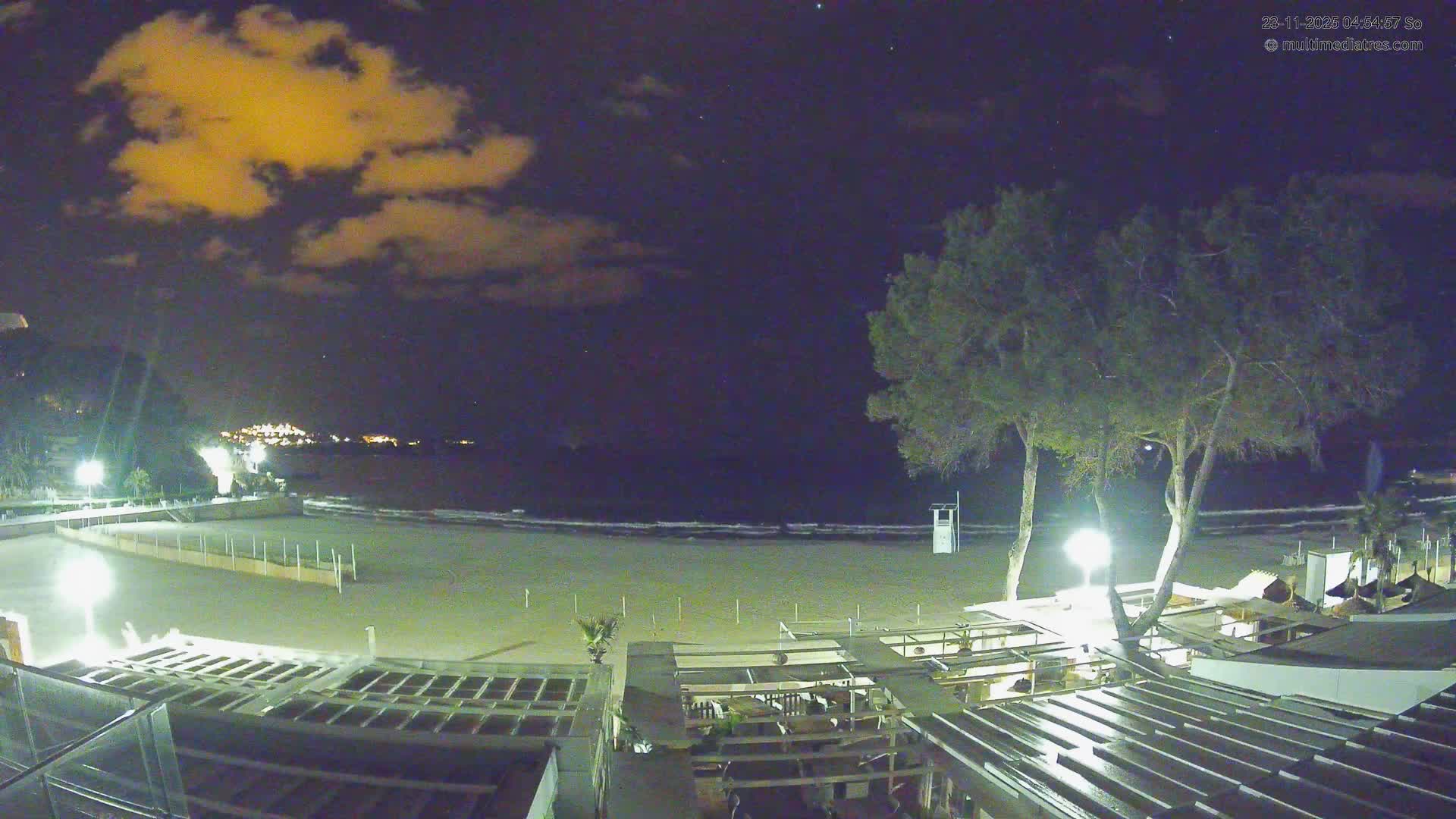 Paguera, Playa Tora Beach from Mar y Mar Restaurant Live Cam - Mallorca, Balearic Islands, Spain