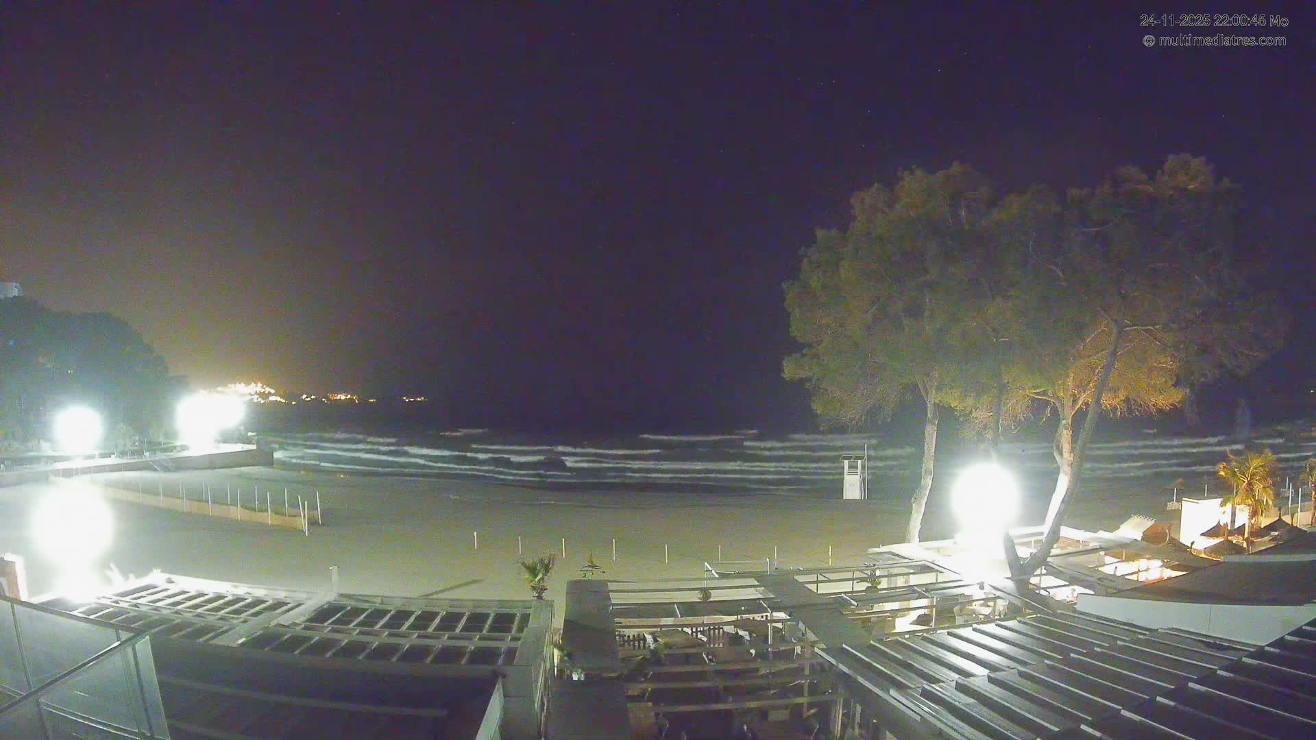 Paguera, Playa Tora Beach from Mar y Mar Restaurant Live Cam - Mallorca, Balearic Islands, Spain