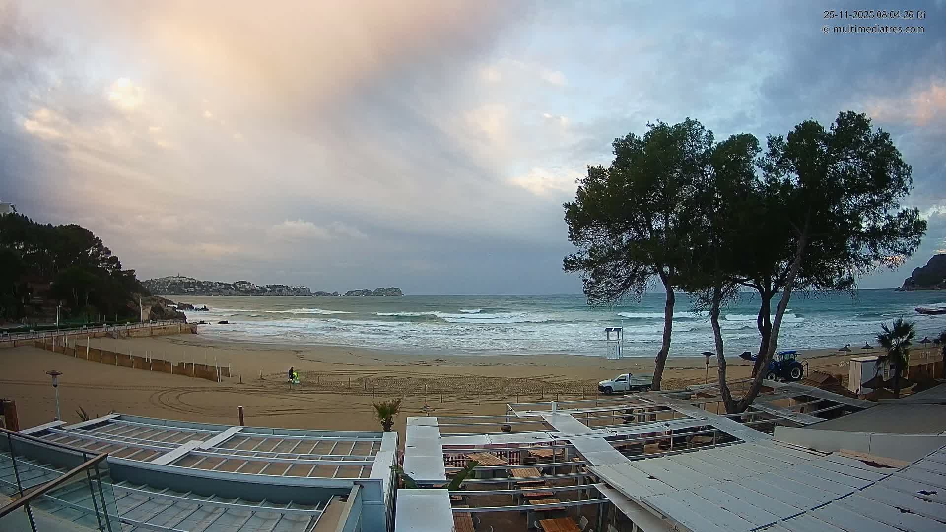 Paguera, Playa Tora Beach from Mar y Mar Restaurant Live Cam - Mallorca, Balearic Islands, Spain