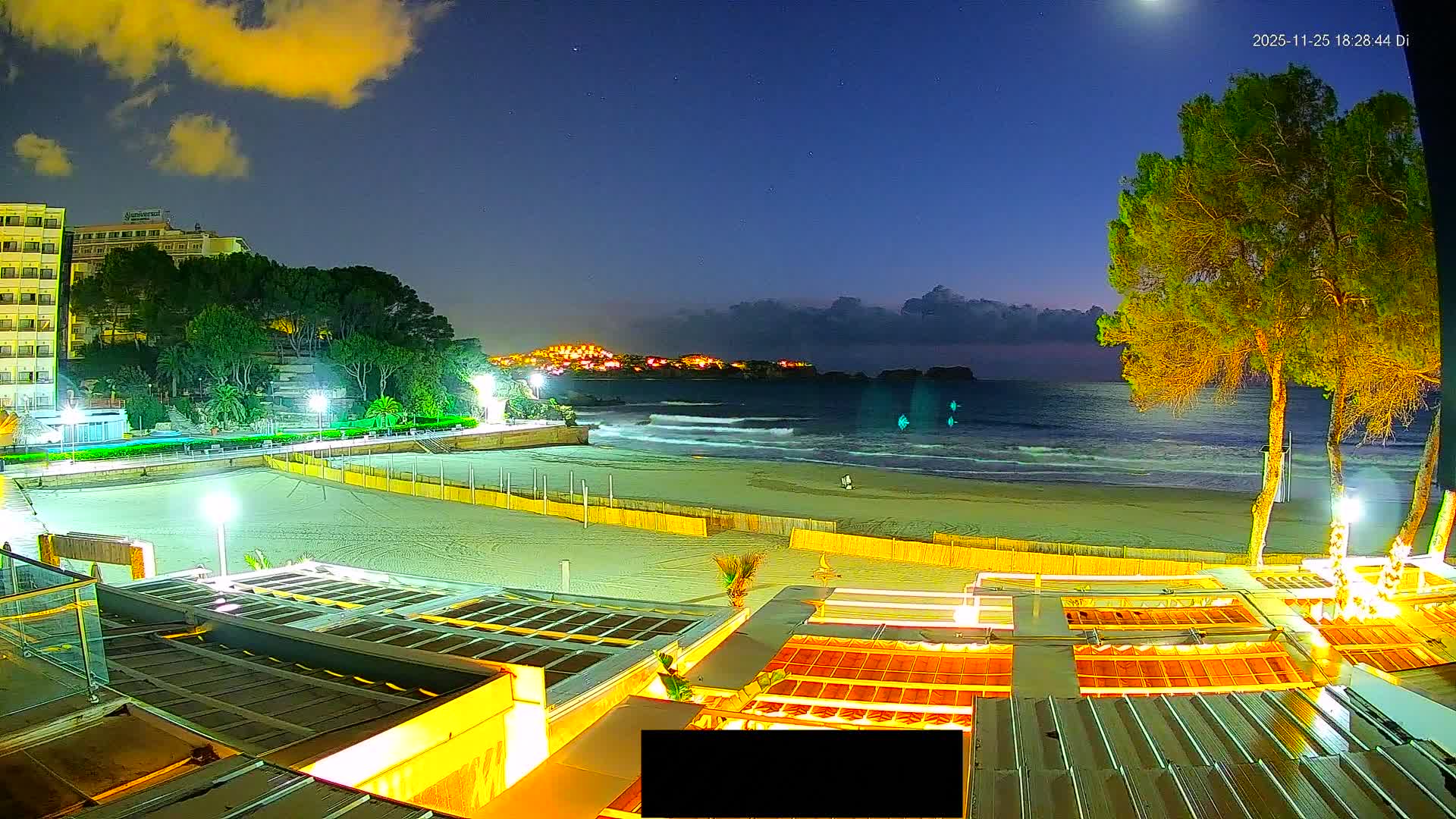 Paguera, Playa Tora Beach from Mar y Mar Restaurant Live Cam - Mallorca, Balearic Islands, Spain