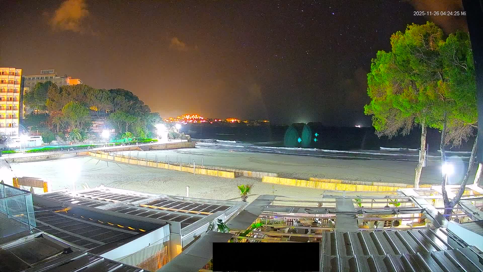 Paguera, Playa Tora Beach from Mar y Mar Restaurant Live Cam - Mallorca, Balearic Islands, Spain