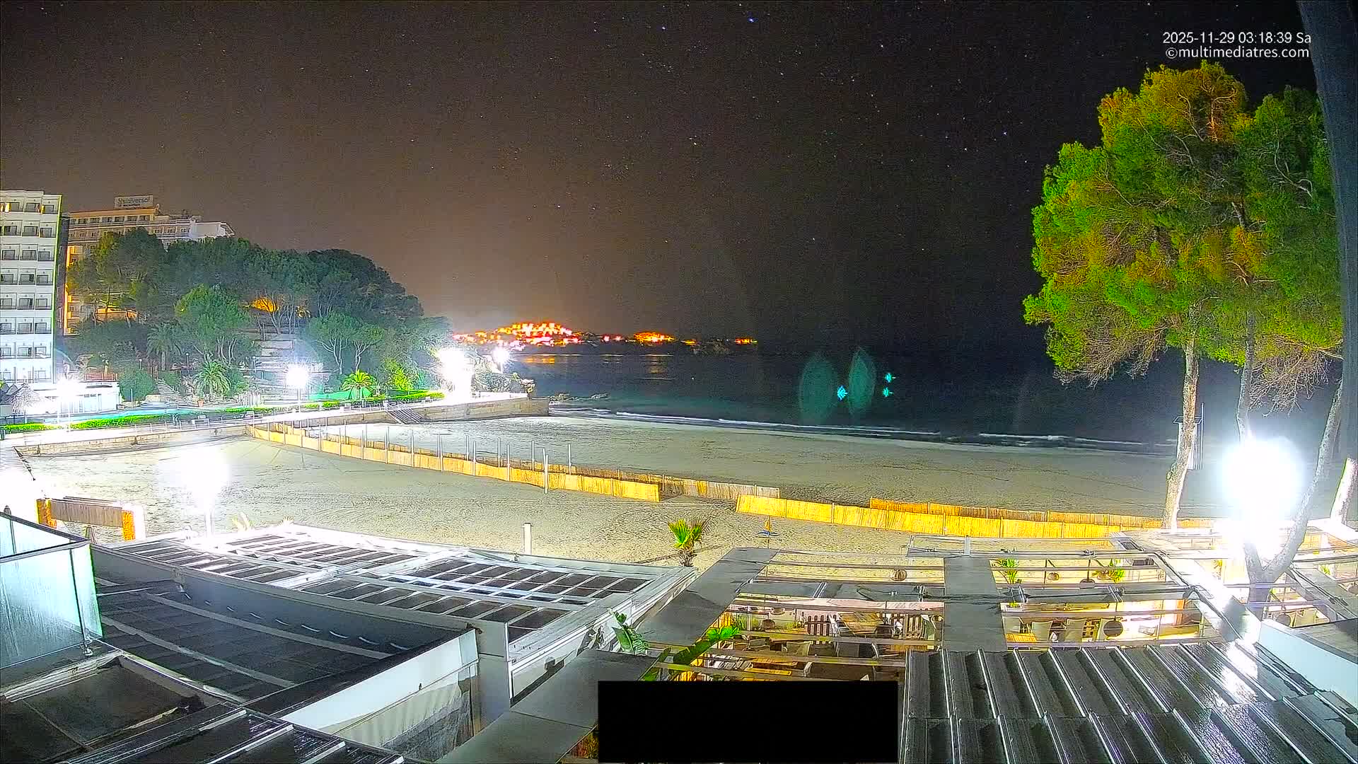 Paguera, Playa Tora Beach from Mar y Mar Restaurant Live Cam - Mallorca, Balearic Islands, Spain