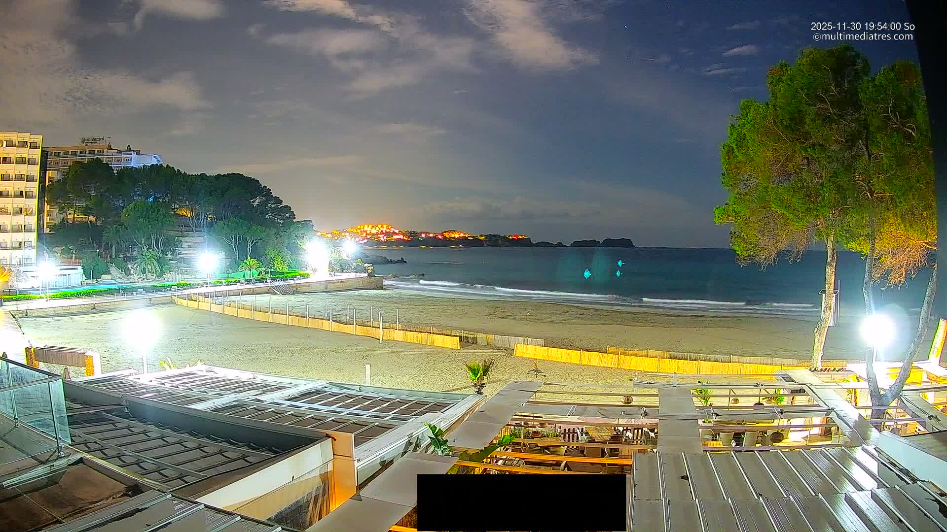 Paguera, Playa Tora Beach from Mar y Mar Restaurant Live Cam - Mallorca, Balearic Islands, Spain