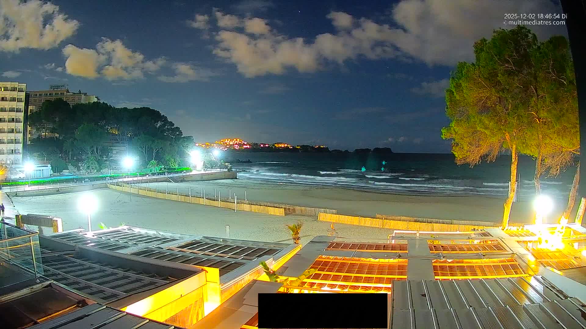 Paguera, Playa Tora Beach from Mar y Mar Restaurant Live Cam - Mallorca, Balearic Islands, Spain