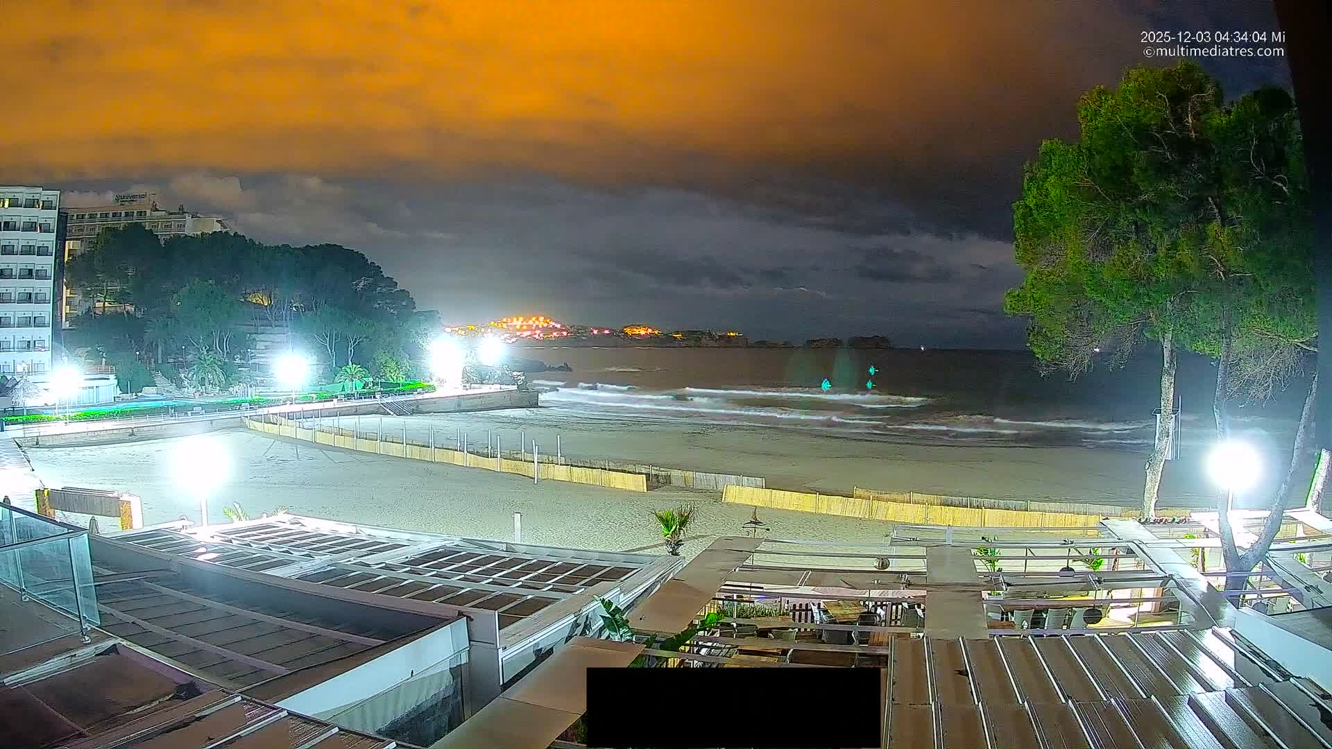 Paguera, Playa Tora Beach from Mar y Mar Restaurant Live Cam - Mallorca, Balearic Islands, Spain